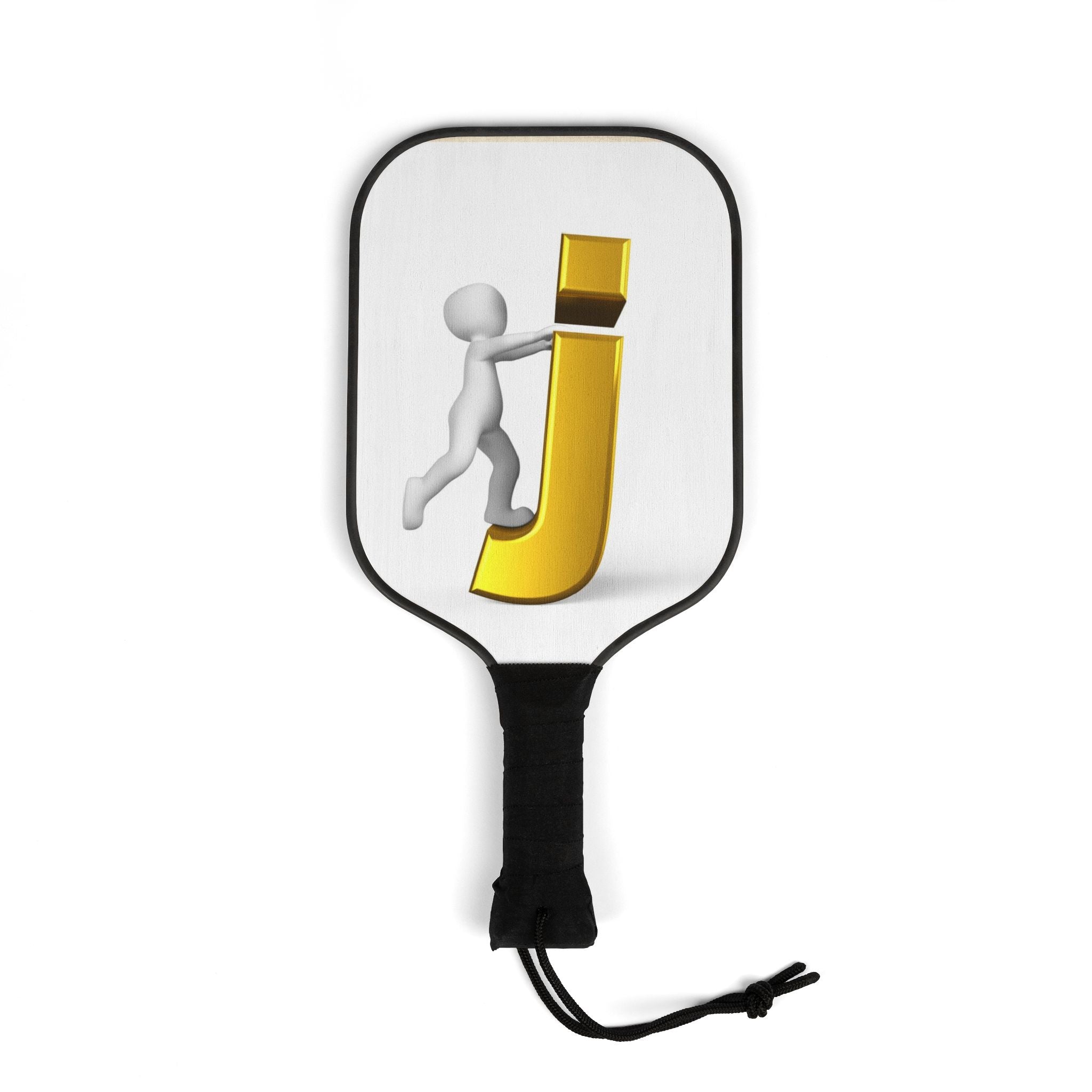 Gold Letter J Pickleball Paddle
