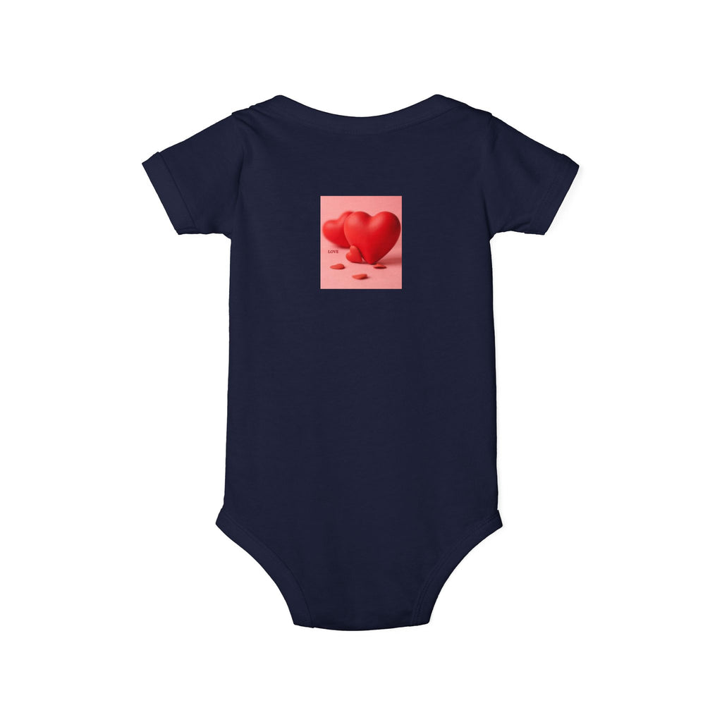 Red Heart Illustration Infant Bodysuit | Cute Valentine Baby Onesie