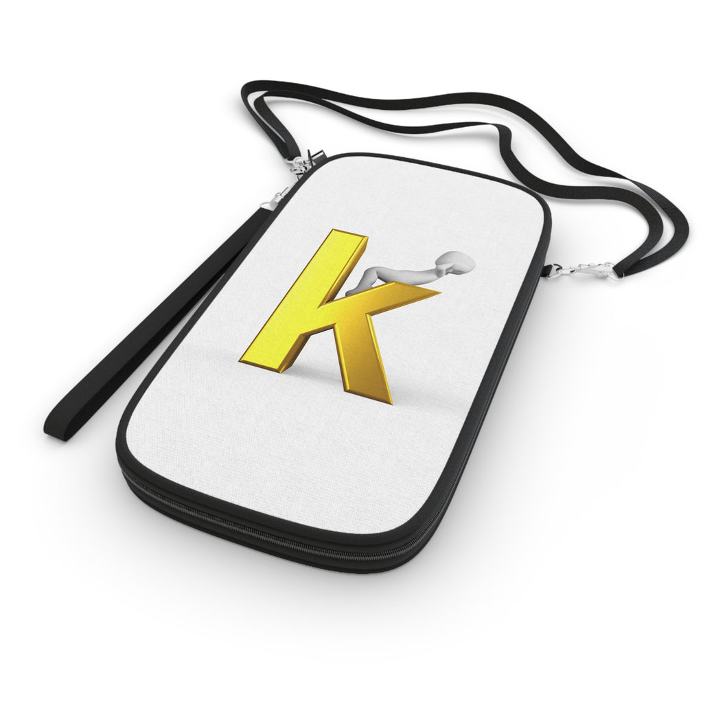 Gold Letter K Monogram Passport Wallet | Initial K Travel Accessory