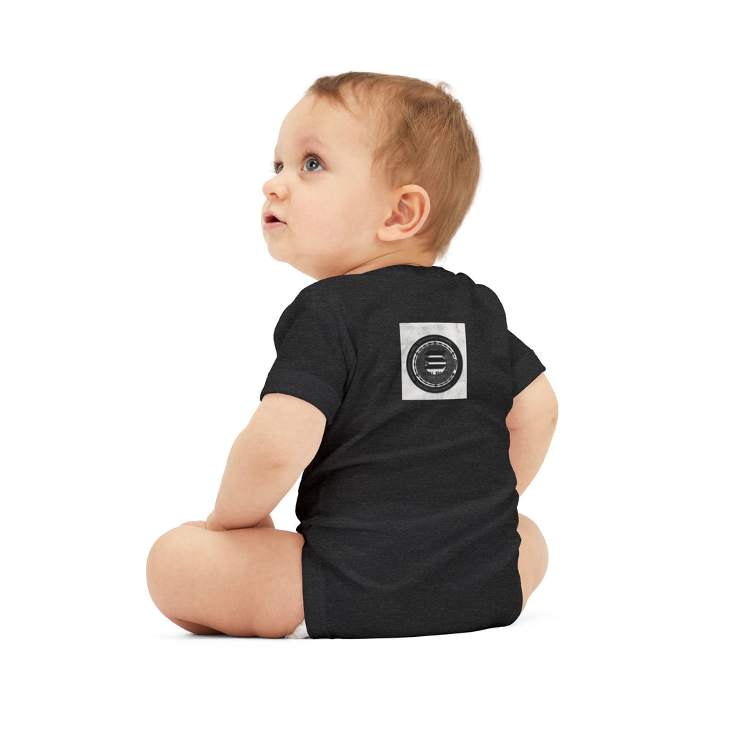 Solana Cryptocurrency Infant One Piece | Monochrome Badge Design