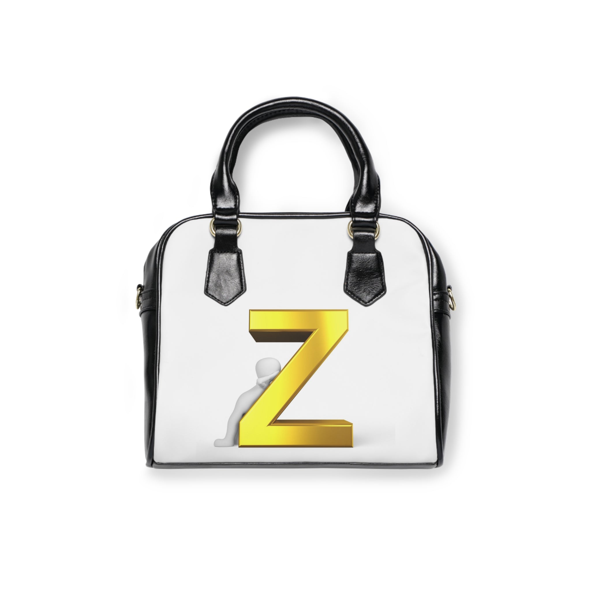 Gold Letter Z Monogram Shoulder Handbag | Initial Z Purse