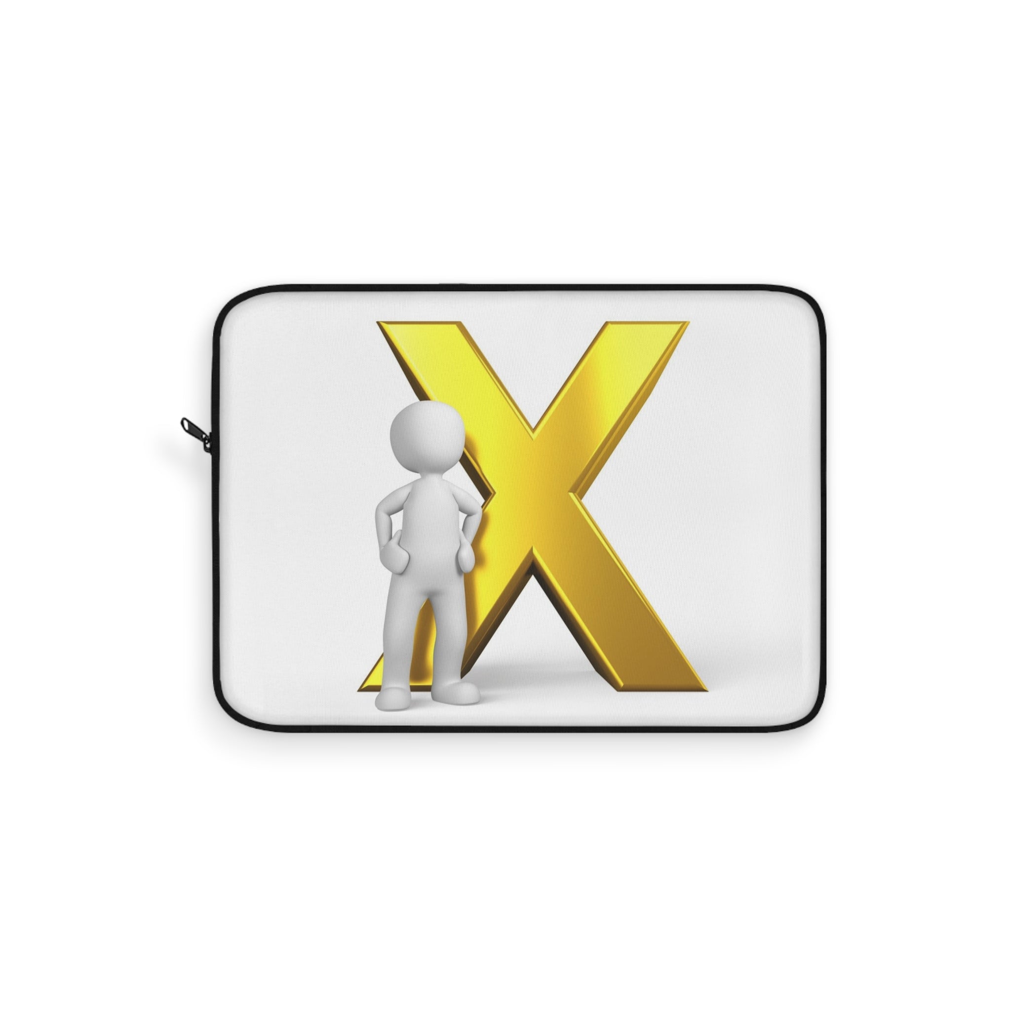 Gold Letter X with Figure Laptop Sleeve | Monogram Initial X
