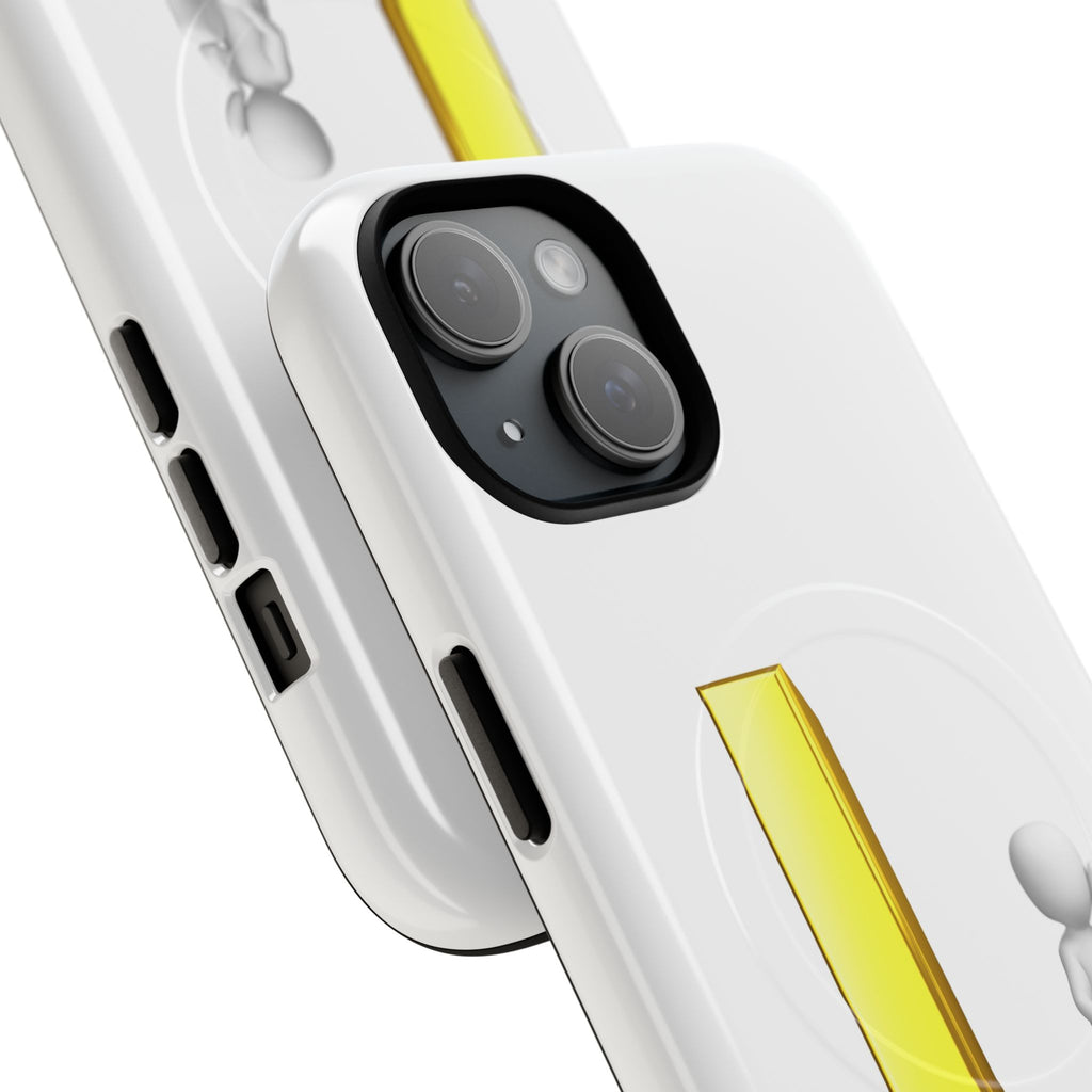 Yellow 3D Letter L with Sitting Figure phone case | Tough Magnetic Case