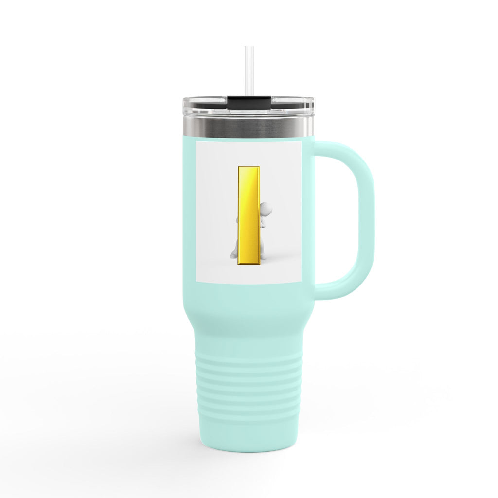 Yellow Letter i Character Travel Mug | 40oz Insulated Tumbler