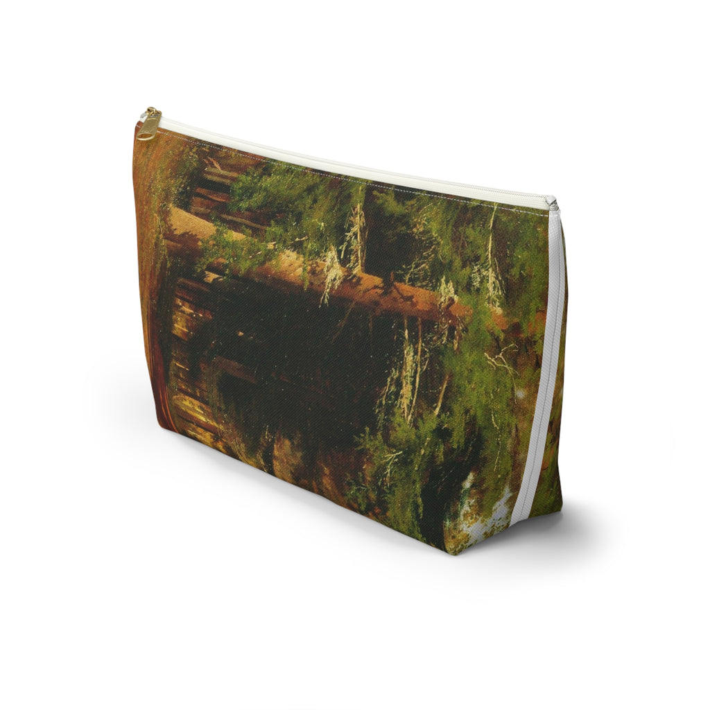 Forest Path Accessory Pouch | T-Bottom Cosmetic Bag, Woodland Nature Print