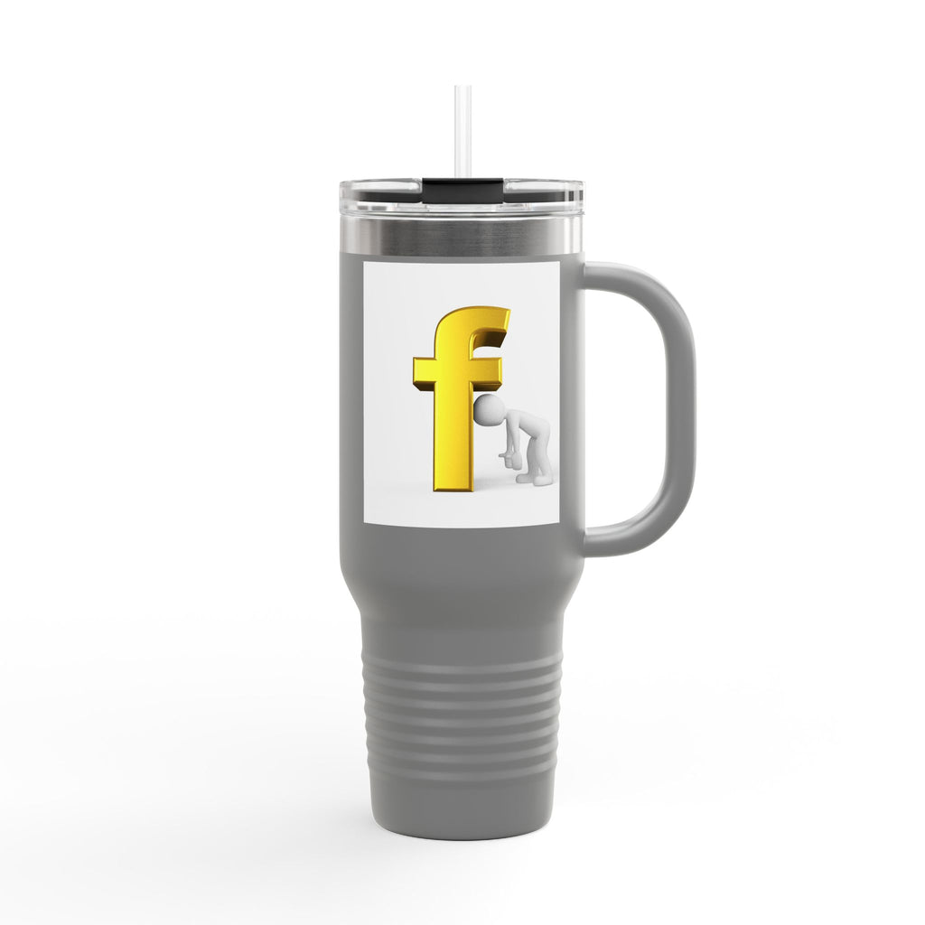 3D Letter F Graphic Travel Mug | 40oz Insulated Tumbler