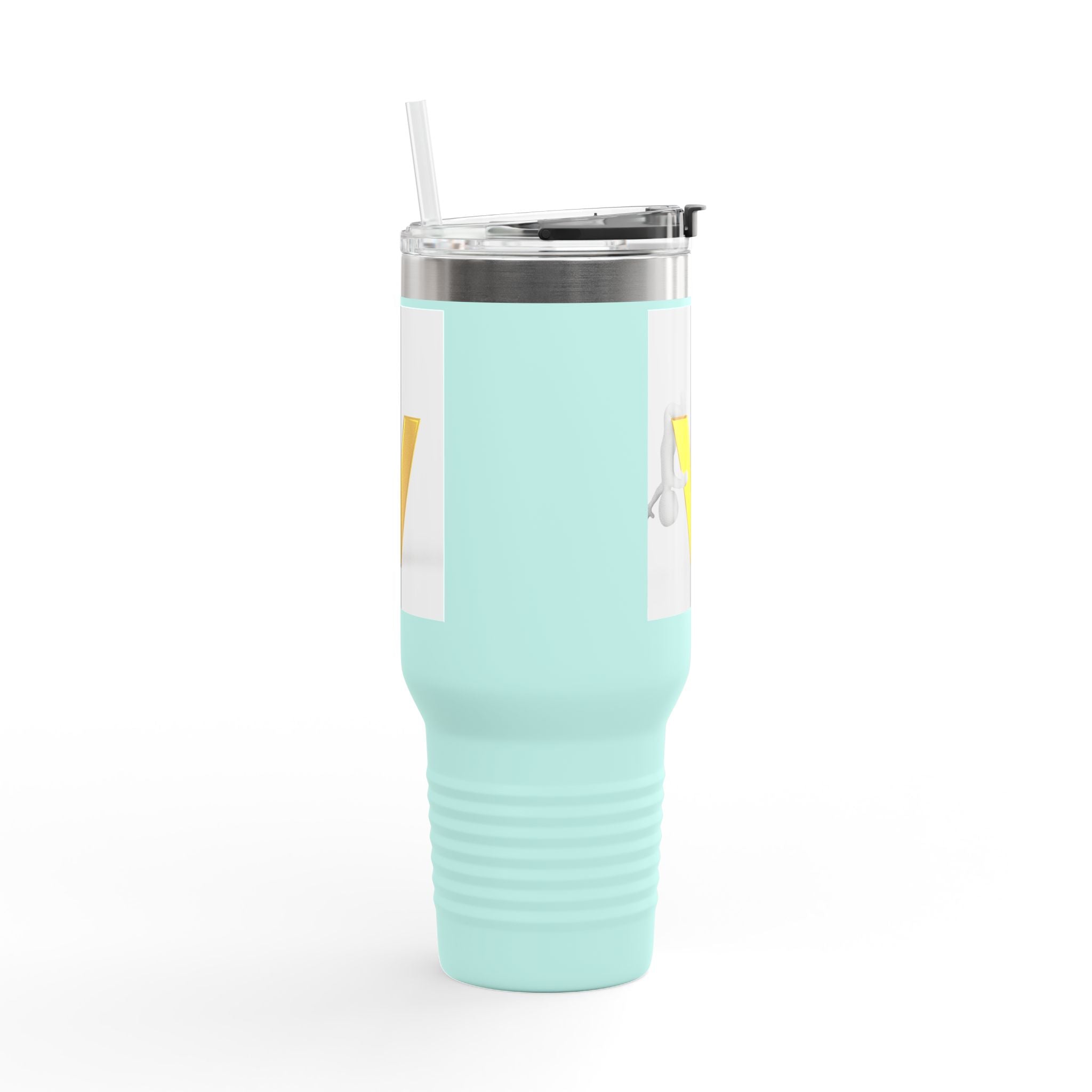 Mug de voyage monogramme lettre V dorée | Gobelet isotherme de 40 oz