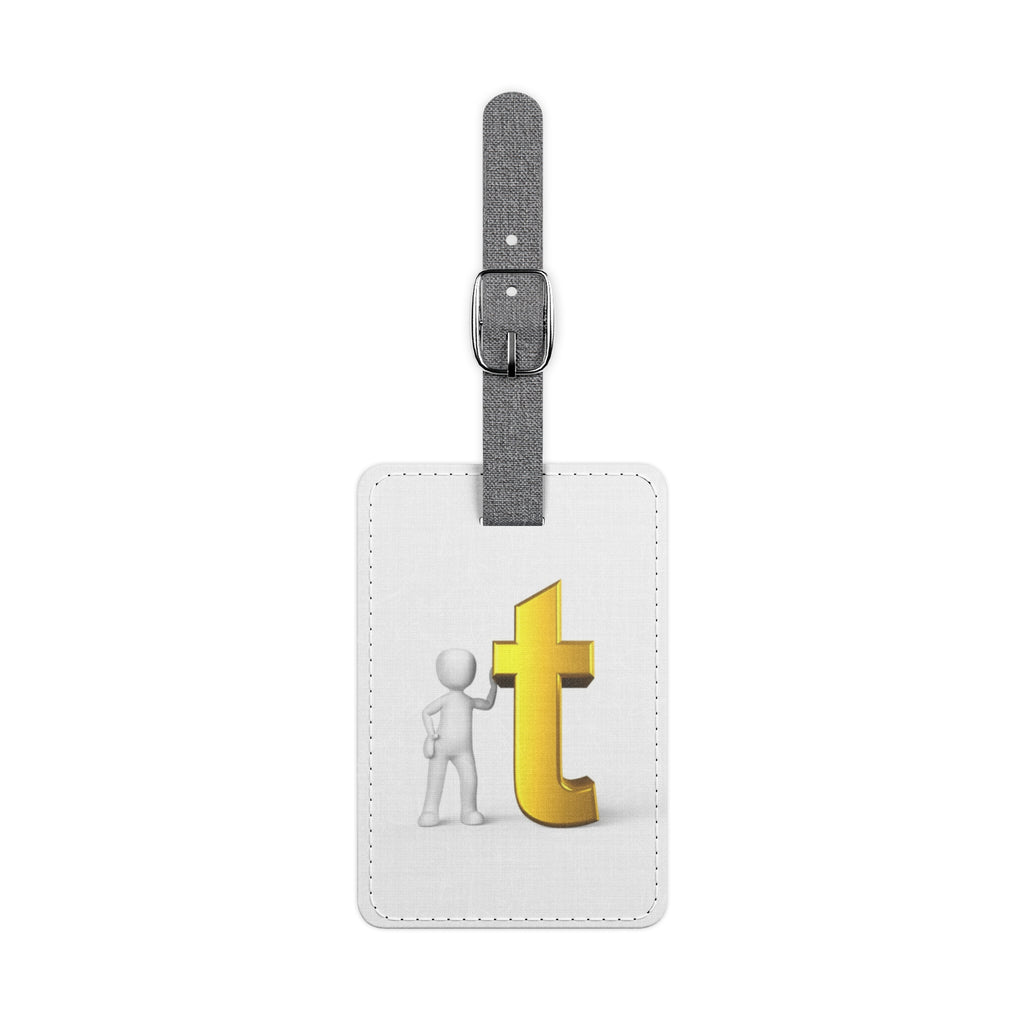 Gold Letter T Monogram Luggage Tag