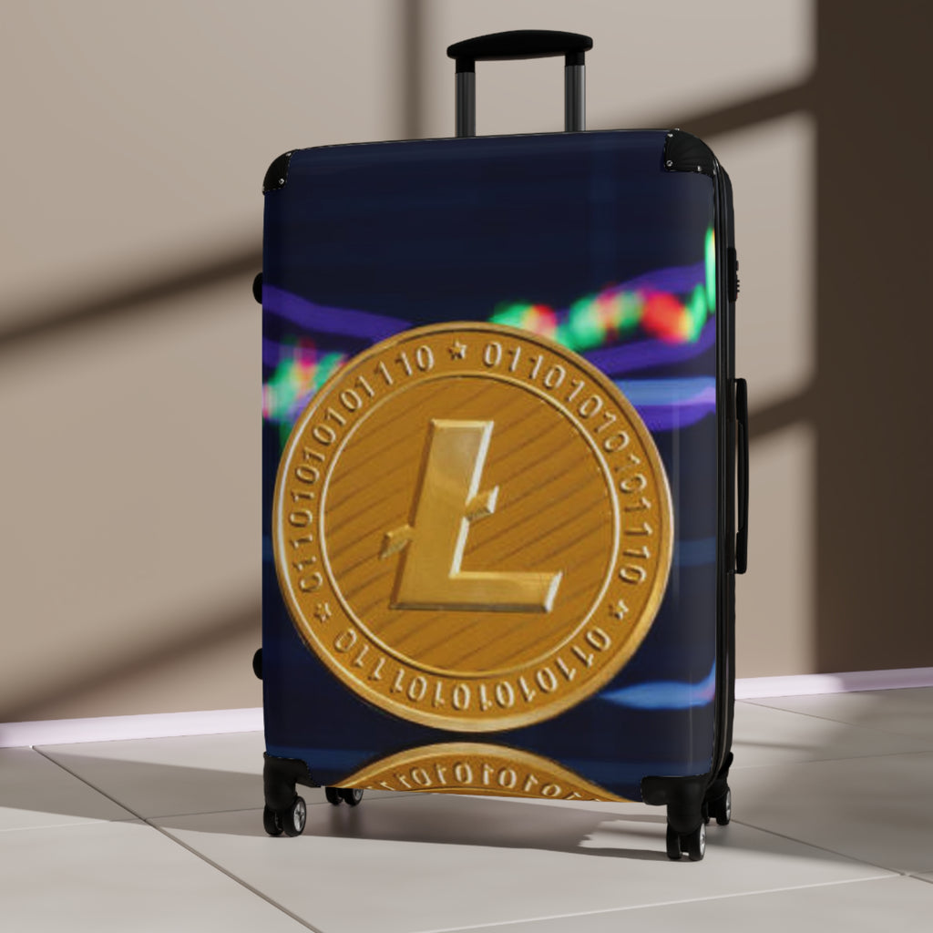 Litecoin Crypto Coin Suitcase | Luggage with Cryptocurrency Design