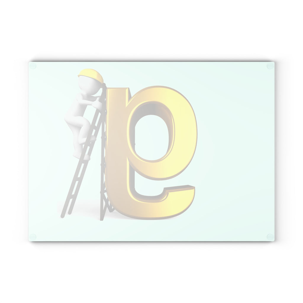 Golden Letter G with Worker Glass Cutting Board | Alphabet Kitchen Decor