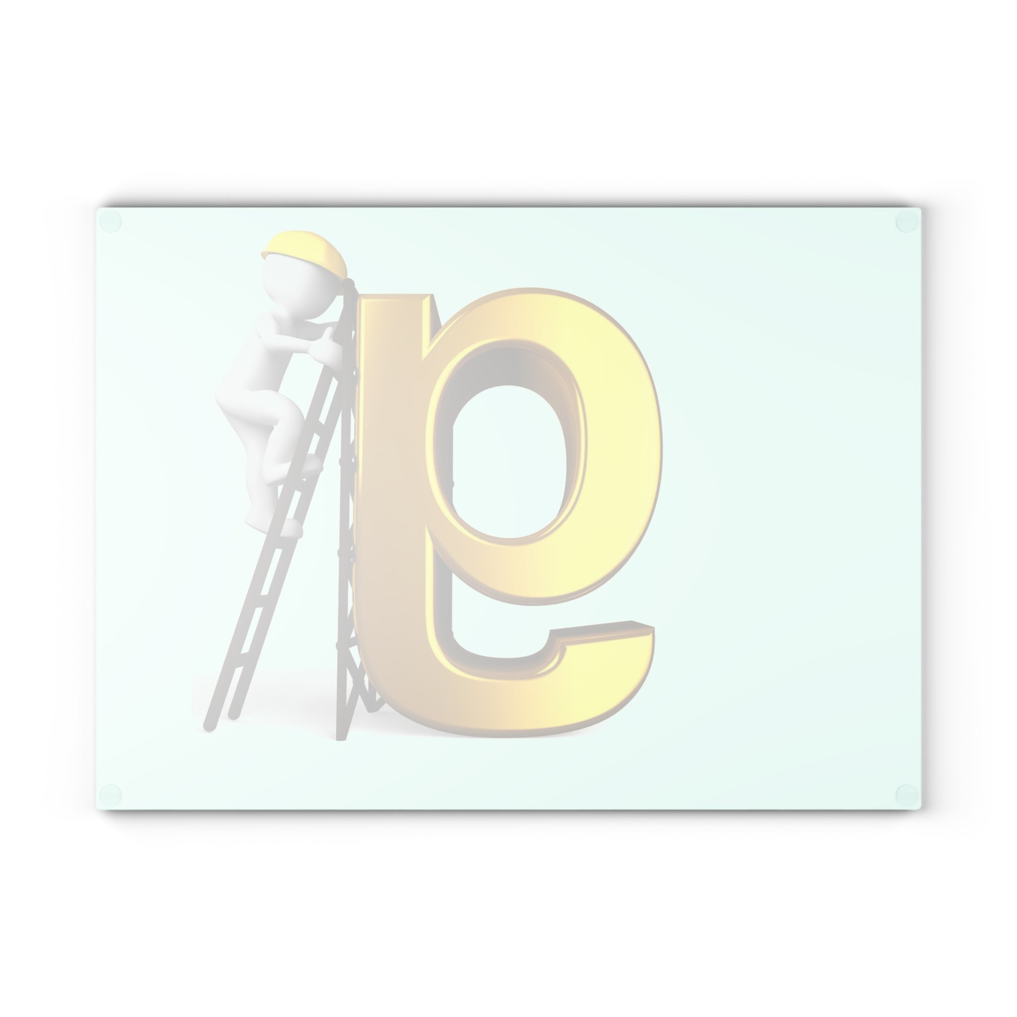Golden Letter G with Worker Glass Cutting Board | Alphabet Kitchen Decor