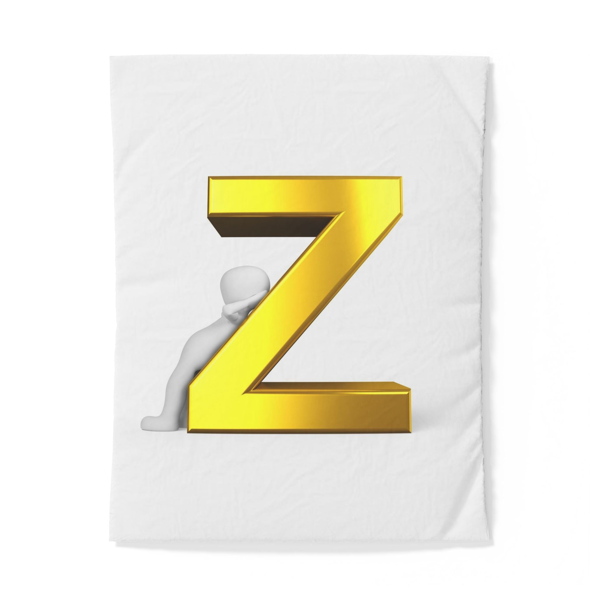 Gold Letter Z Duvet Cover | Monogram Initial Bedding