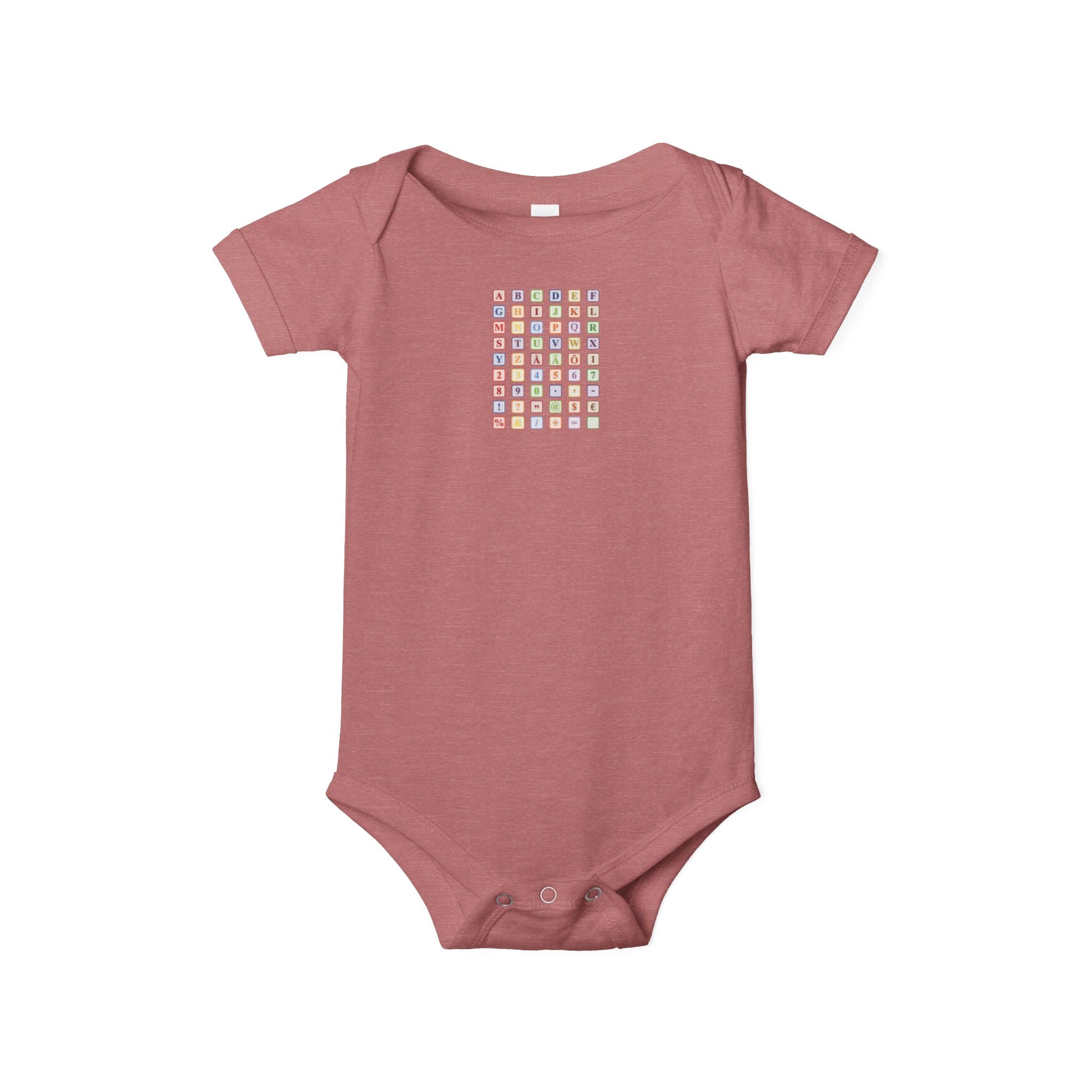 Barboteuse bébé à grille alphabétique colorée