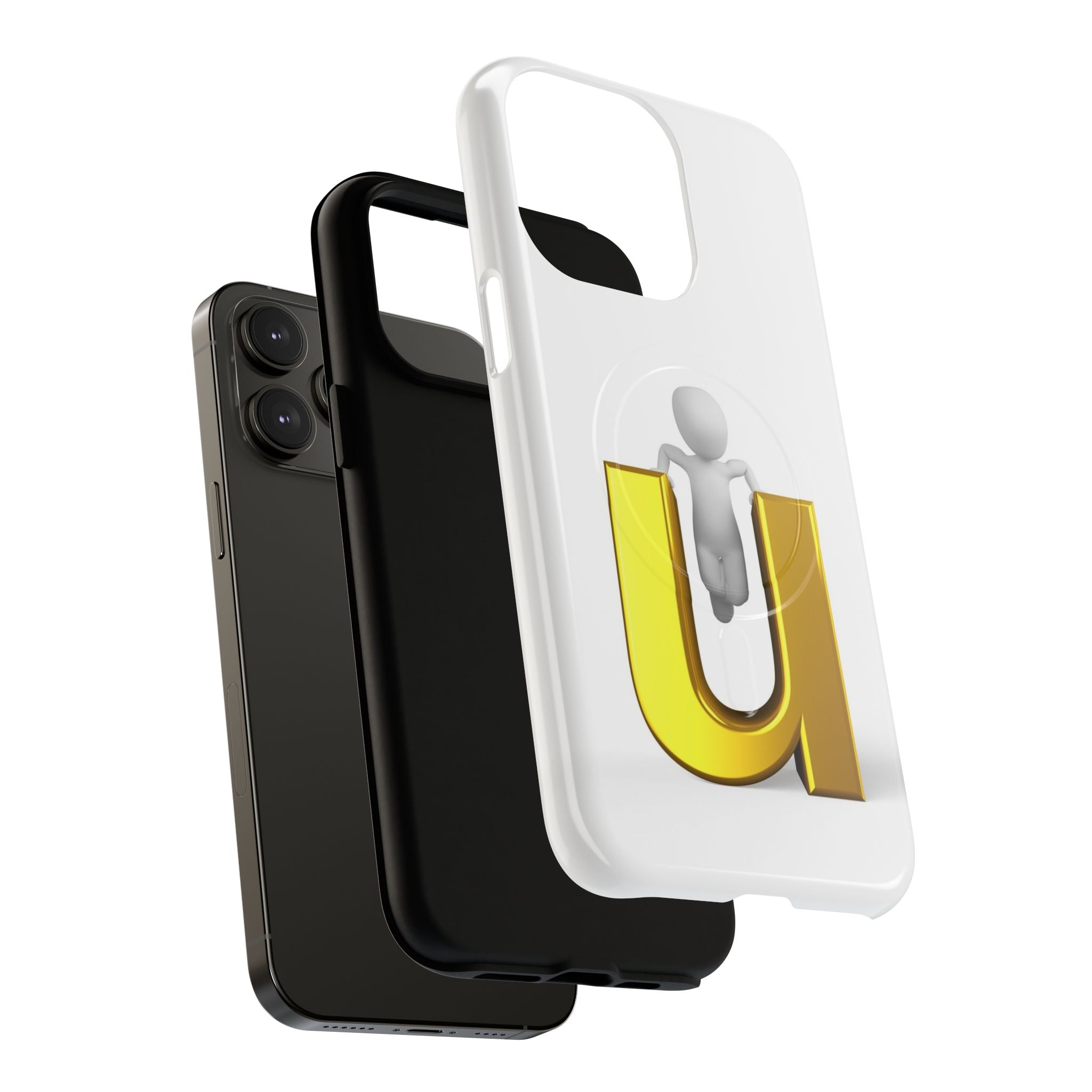 3D Person with Gold Letter U phone case | Tough Magnetic Case