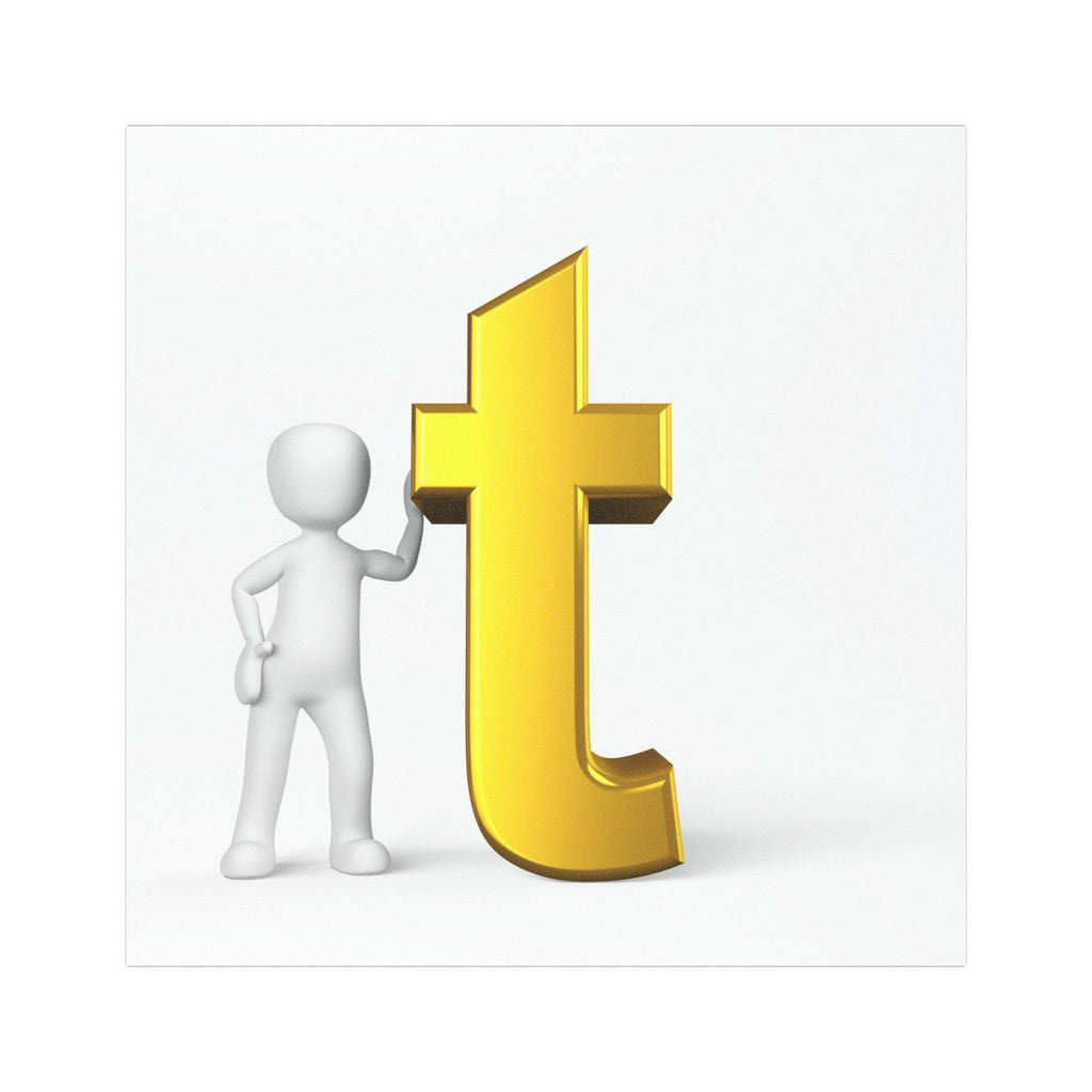 Gold Letter T Graphic Car Magnet | Alphabet Monogram Vinyl Magnet