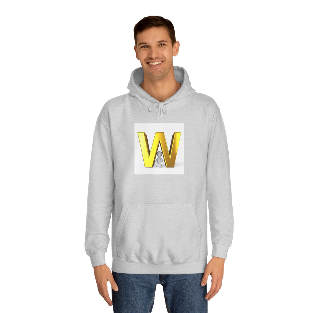 Gold 3D Letter W Hoodie | Monogram Initial Sweatshirt