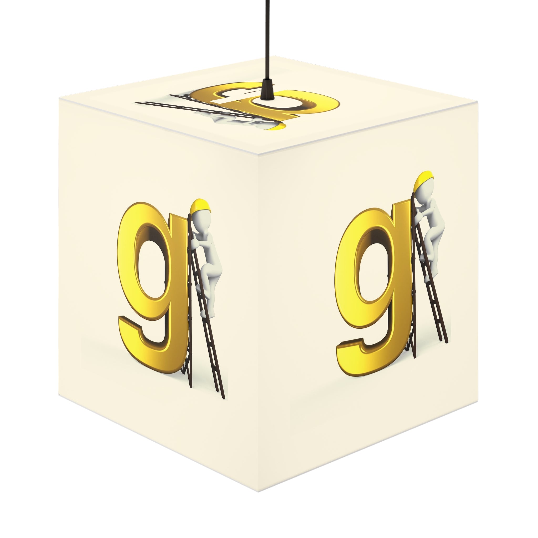 Golden Letter G Cube Lamp | Personalized Initial Light