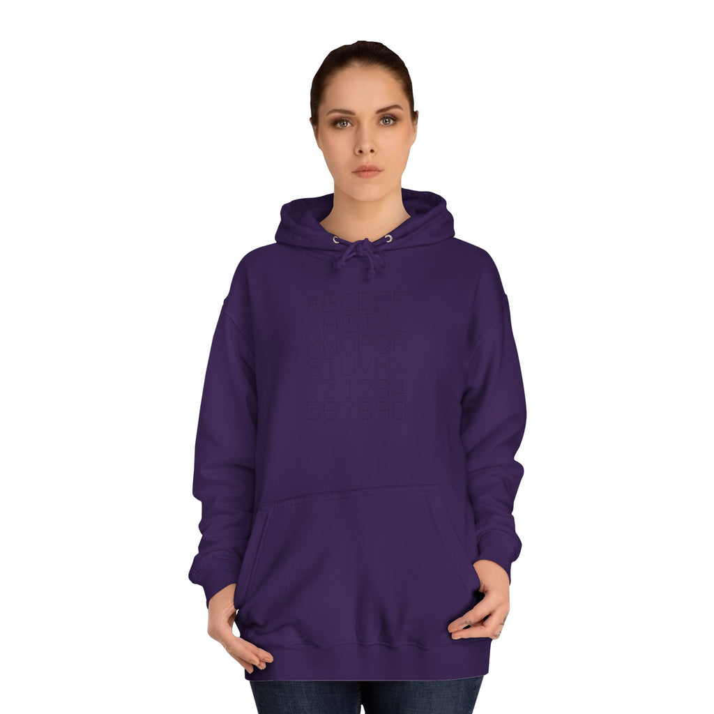 College Dotted Alphabet Hoodie | Campus Sweatshirt, Collegiate Style