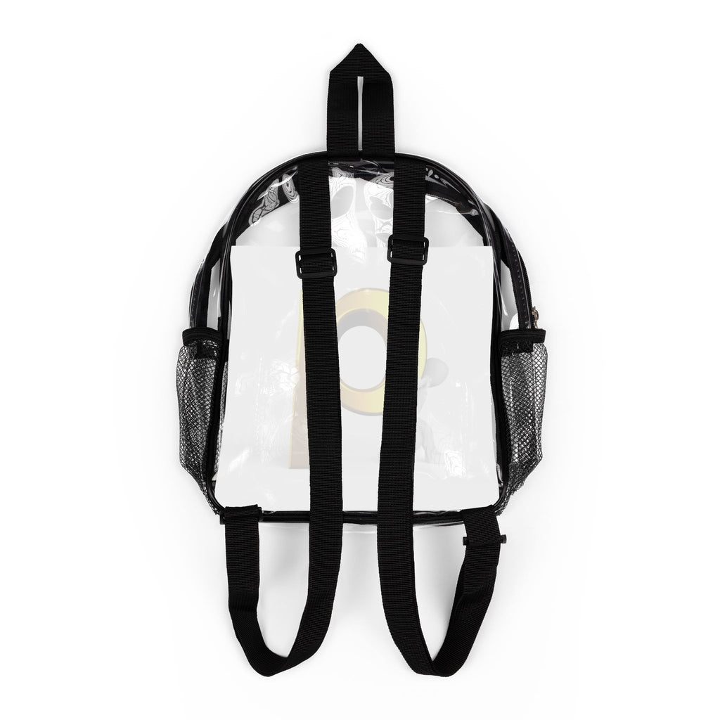 Gold Letter Q Clear Stadium Backpack | Transparent School Bag