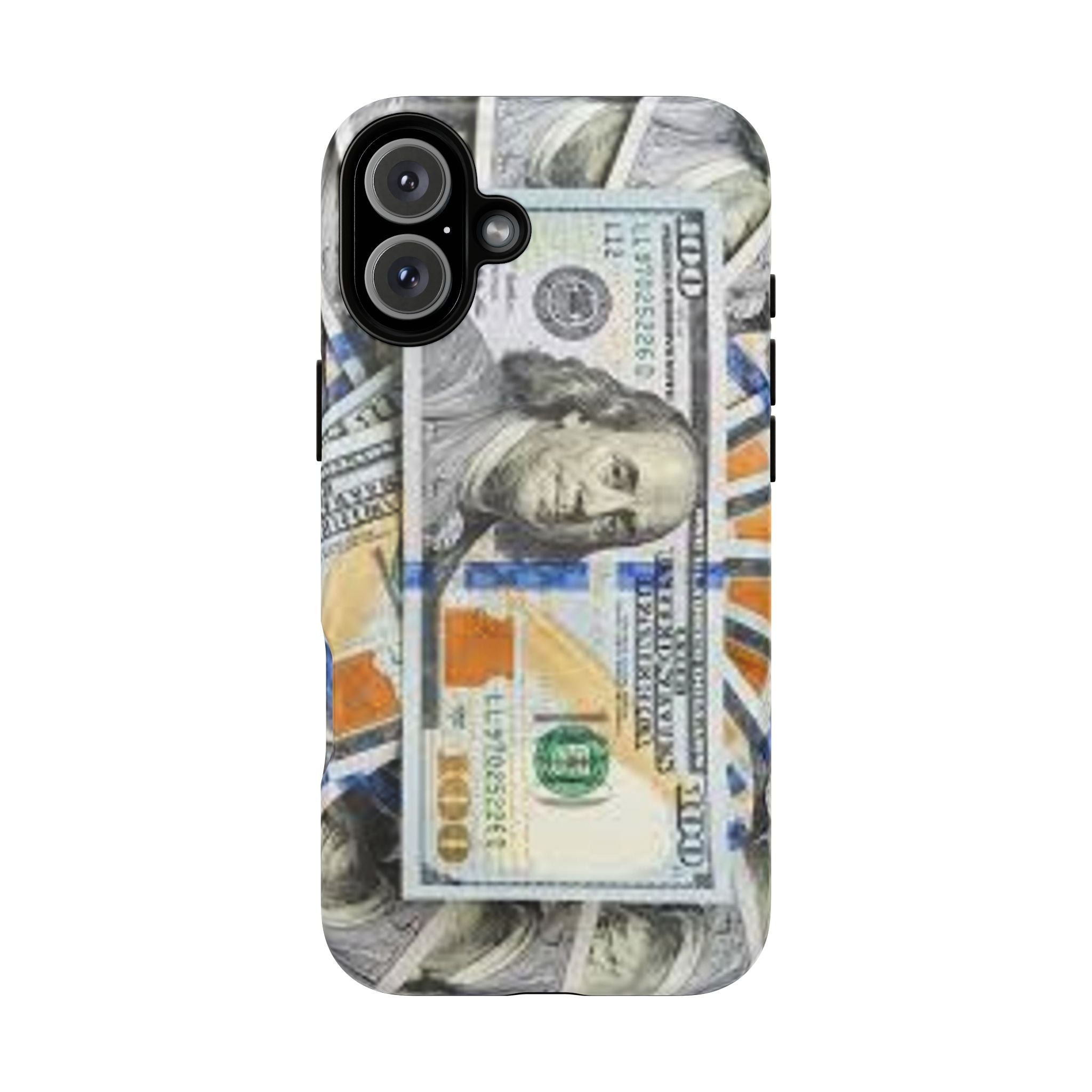 Coque de téléphone Billets de cent dollars | Coque magnétique robuste, motif argent