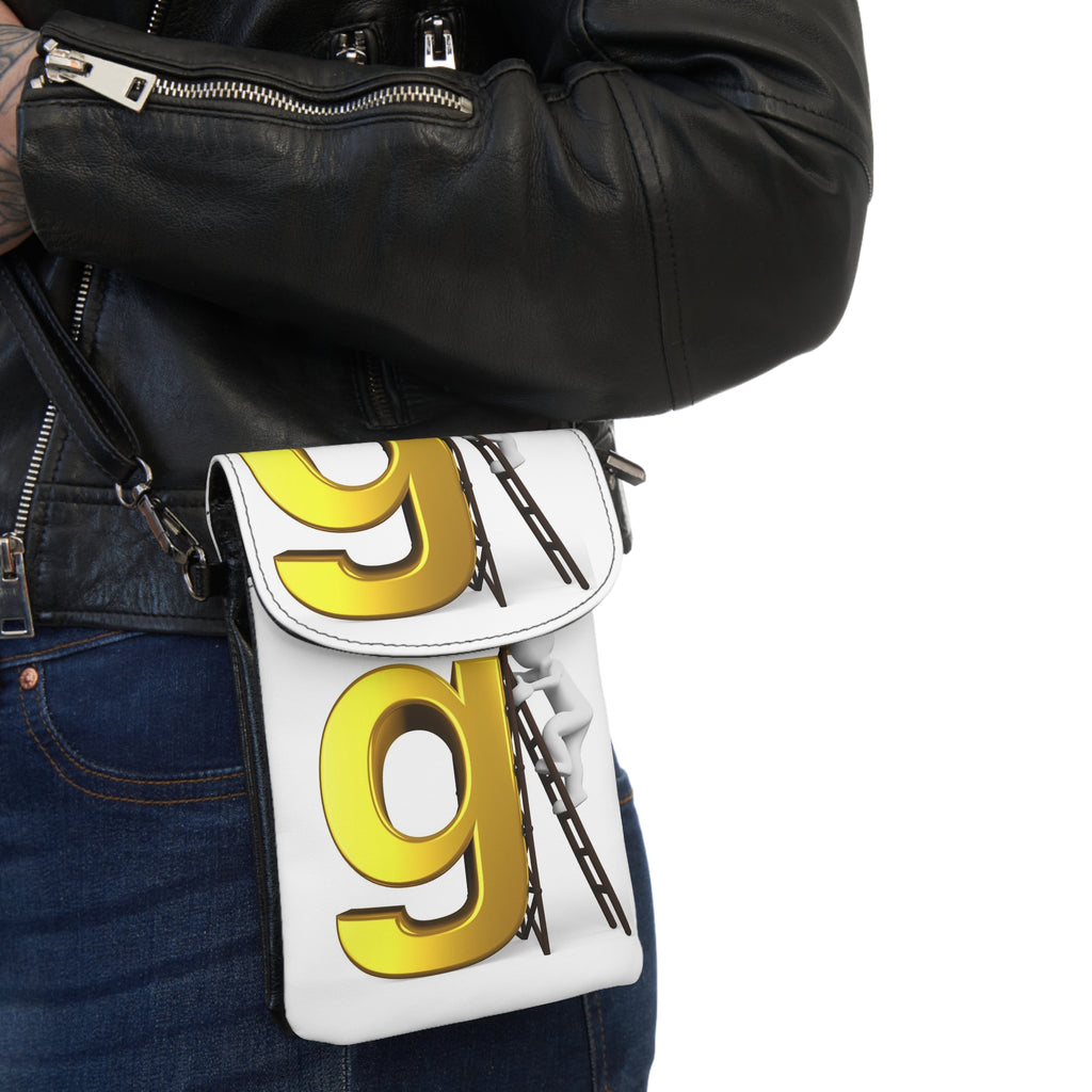 Yellow letter g Graphic Small Cell Phone Wallet | Crossbody Phone Pouch