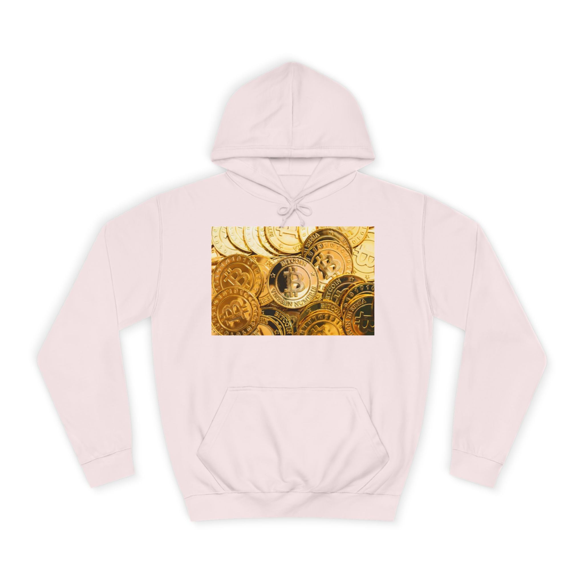 Golden Bitcoin Coins Hoodie | Crypto Cryptocurrency Crypto Art, Digital Currency Apparel