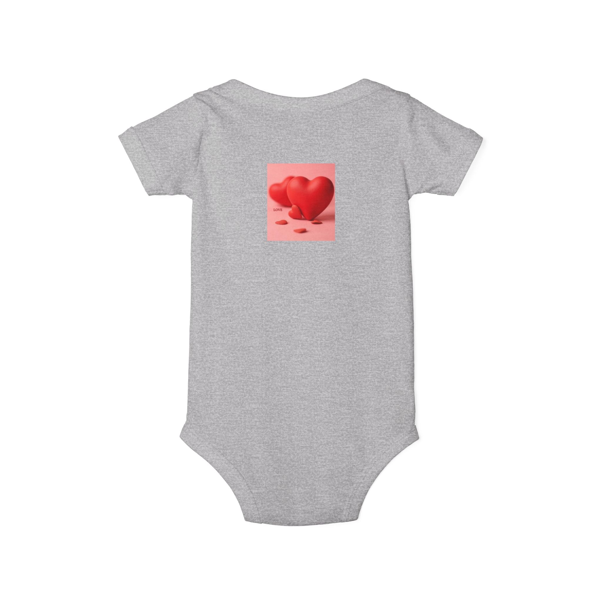 Red Heart Illustration Infant Bodysuit | Cute Valentine Baby Onesie