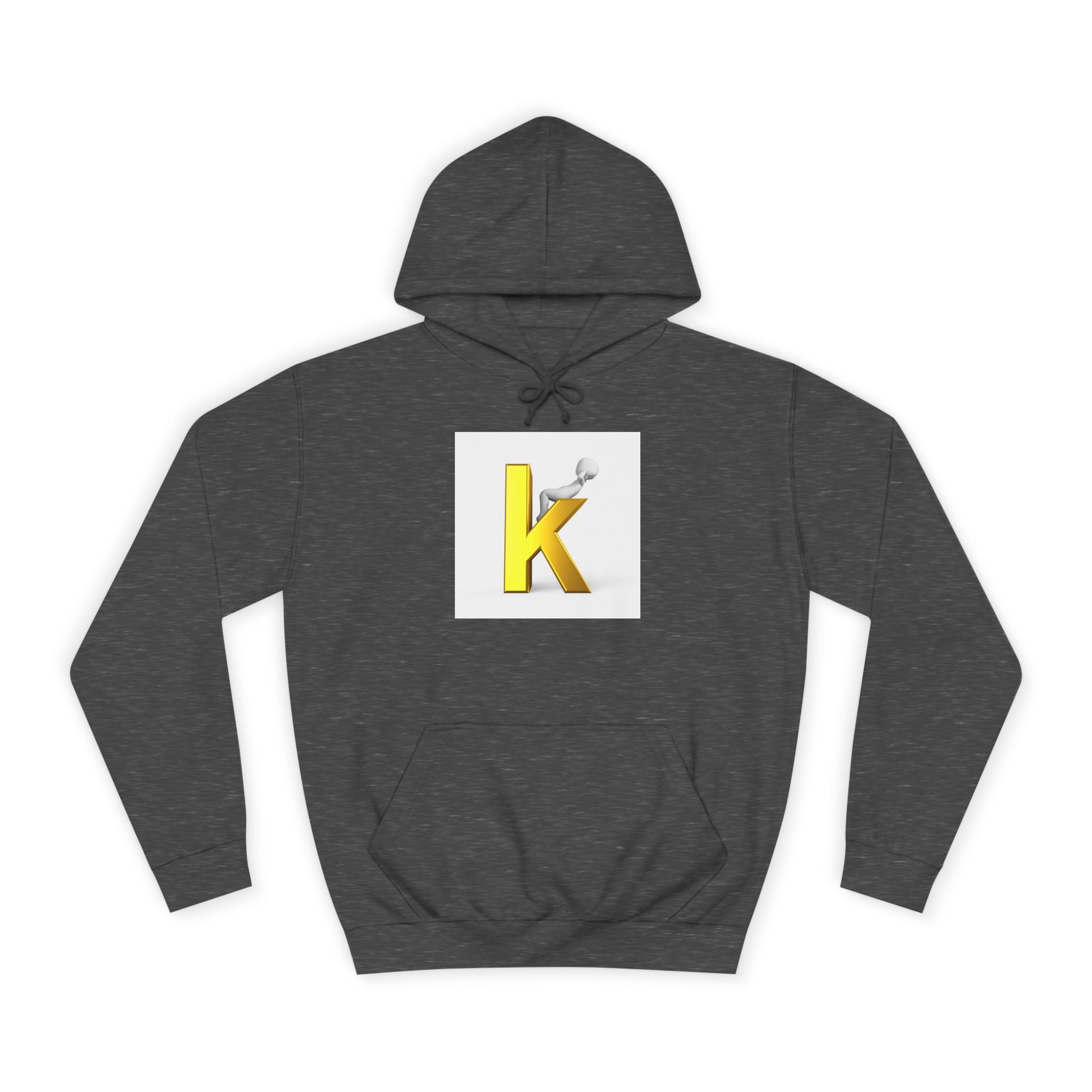 Gold 3D Letter K Hoodie | Monogram Initial K Sweatshirt