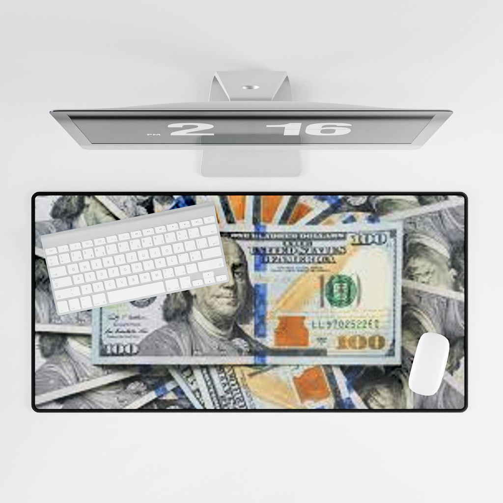 Hundred Dollar Bill Desk Mat | Money Print Gaming Mousepad, Large Desk Mat