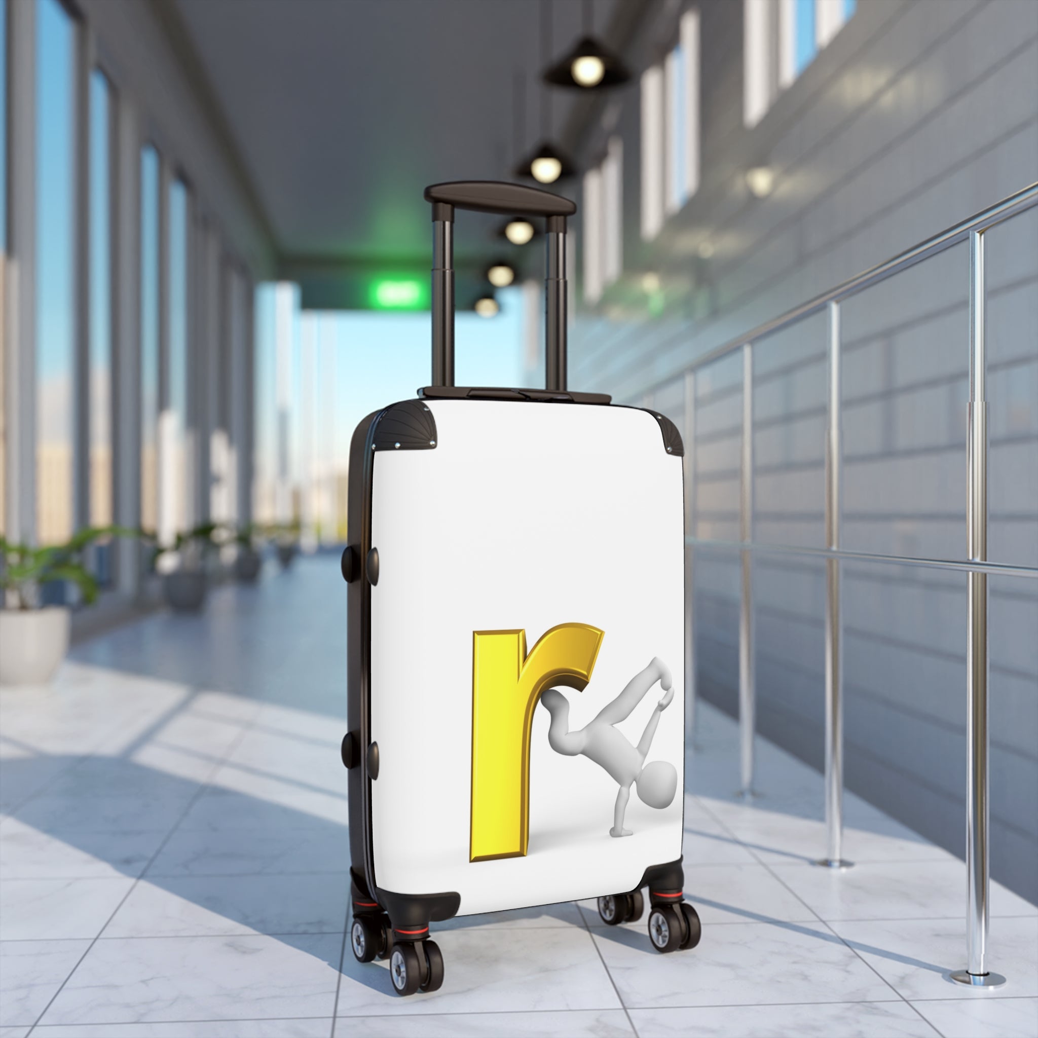 Yellow Letter R Breakdance Character Suitcase | Personalized Luggage Cover
