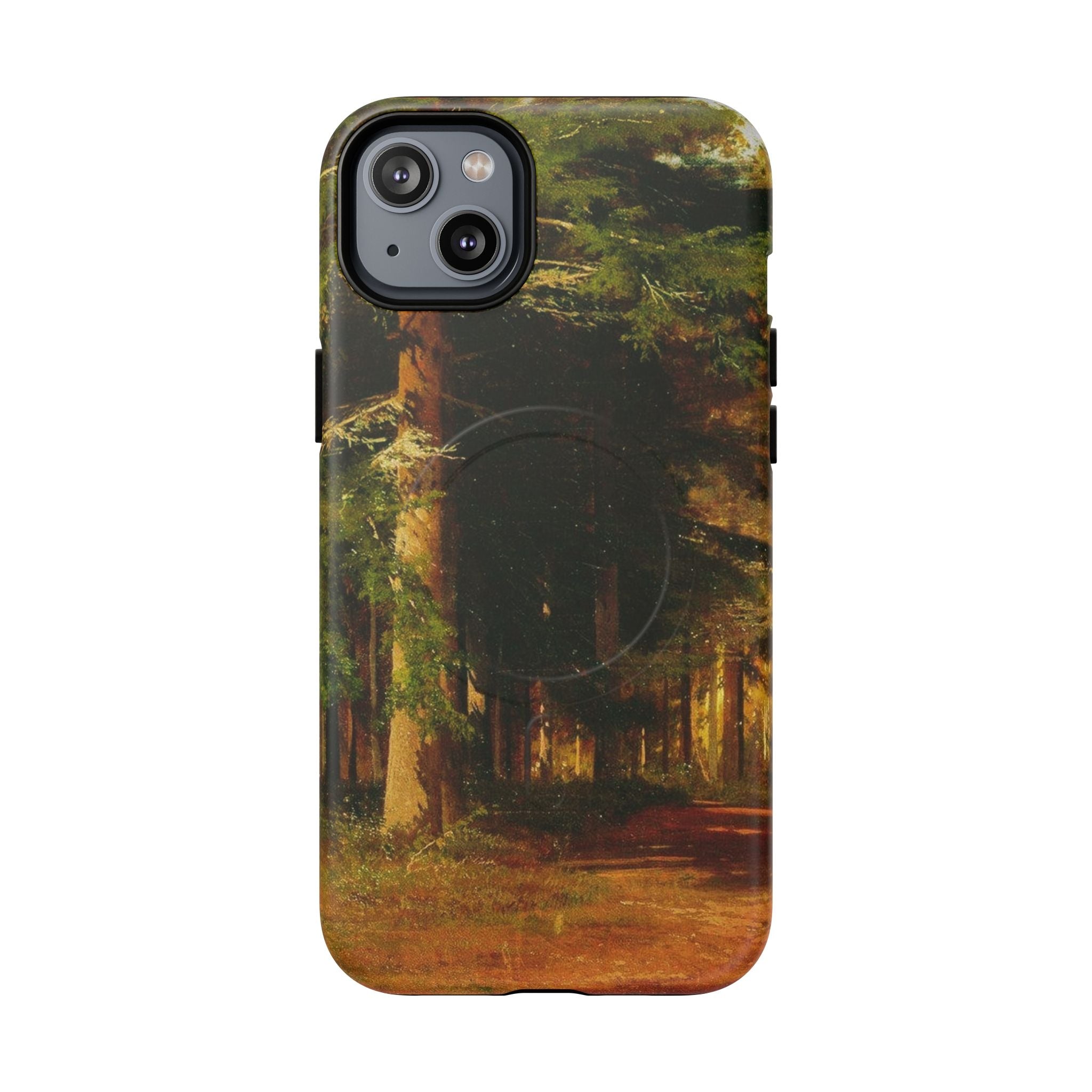 Coque de téléphone Chemin forestier d'automne | Coque magnétique robuste, illustration de paysage d'automne