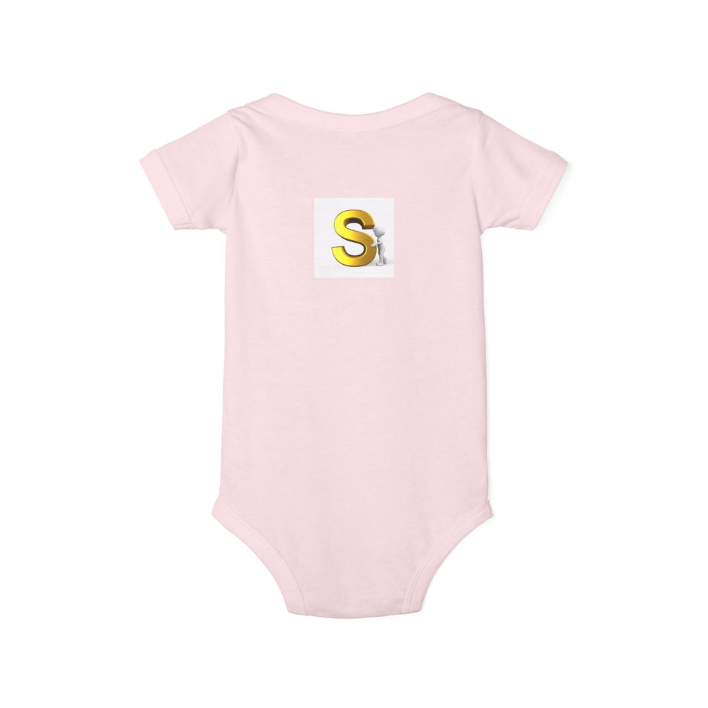 Gold Letter S Monogram Infant One Piece | Baby Bodysuit with Initial