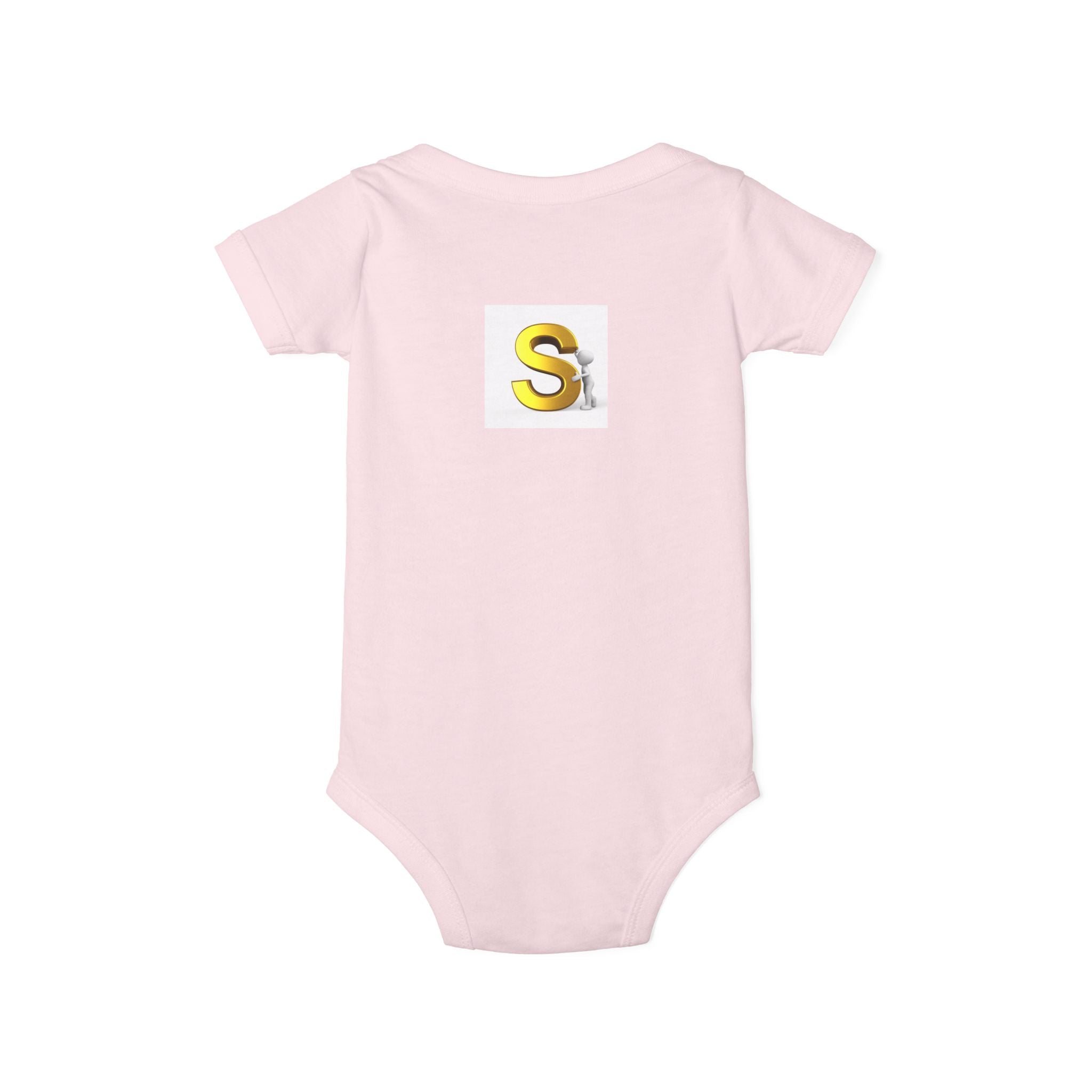Gold Letter S Monogram Infant One Piece | Baby Bodysuit with Initial