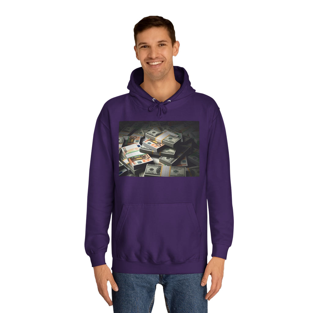 Stacked Cash Money Hoodie | Vintage Banknote Print, Stacks of Dollars