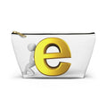 Gold Letter E Graphic Accessory Pouch | T-Bottom Zipper Pouch