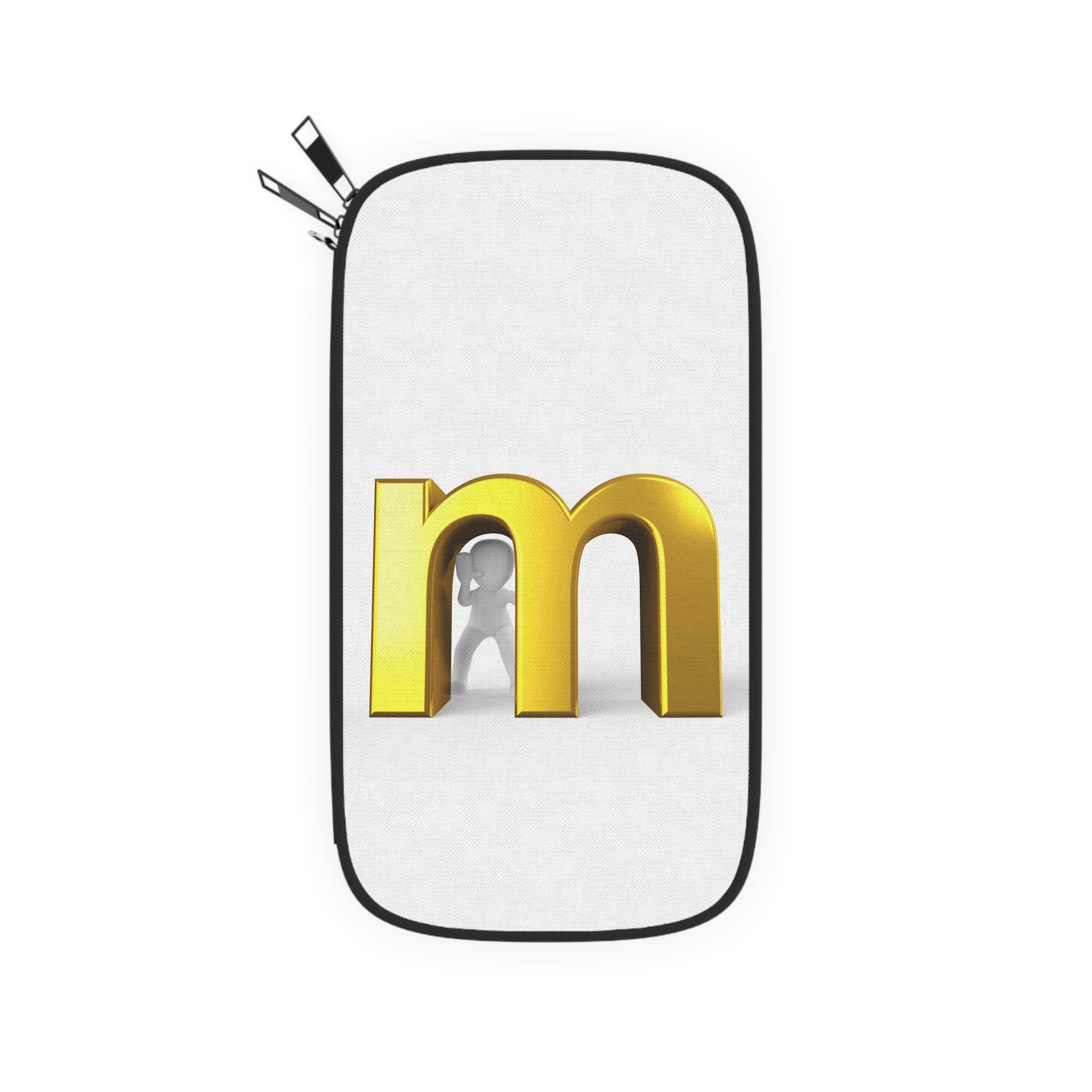 Gold 3D Letter M Passport Wallet | Monogram Initial Travel Organizer
