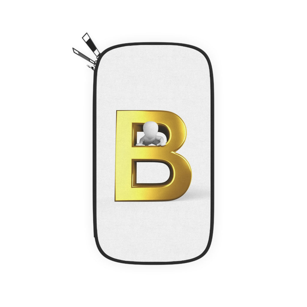 Gold Letter B Monogram Passport Wallet | Initial Travel Case