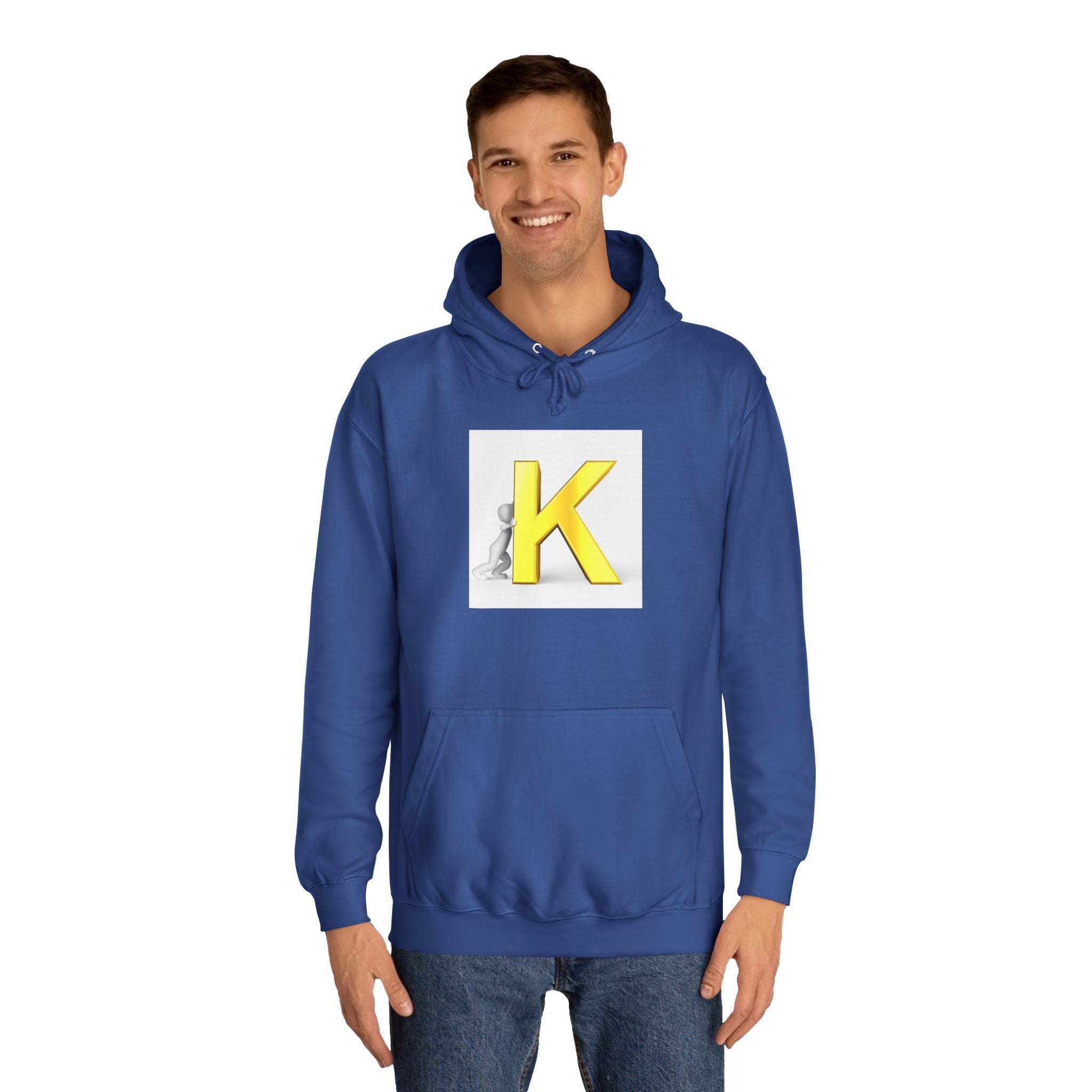 Yellow 3D Letter K hoodie | Initial Monogram, Alphabet Graphic