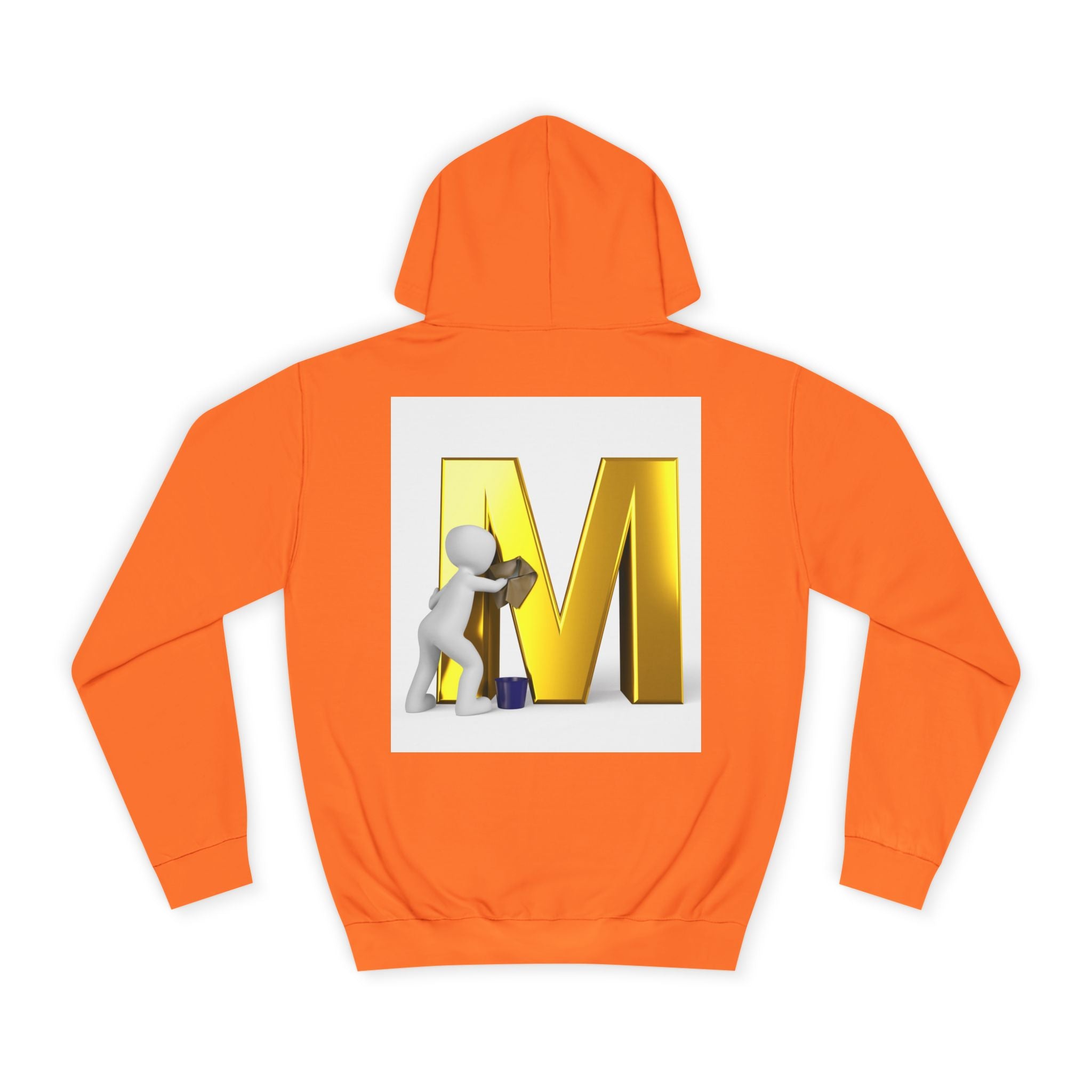 Gold Letter M with Figure Hoodie | Monogram Initial M Sweatshirt