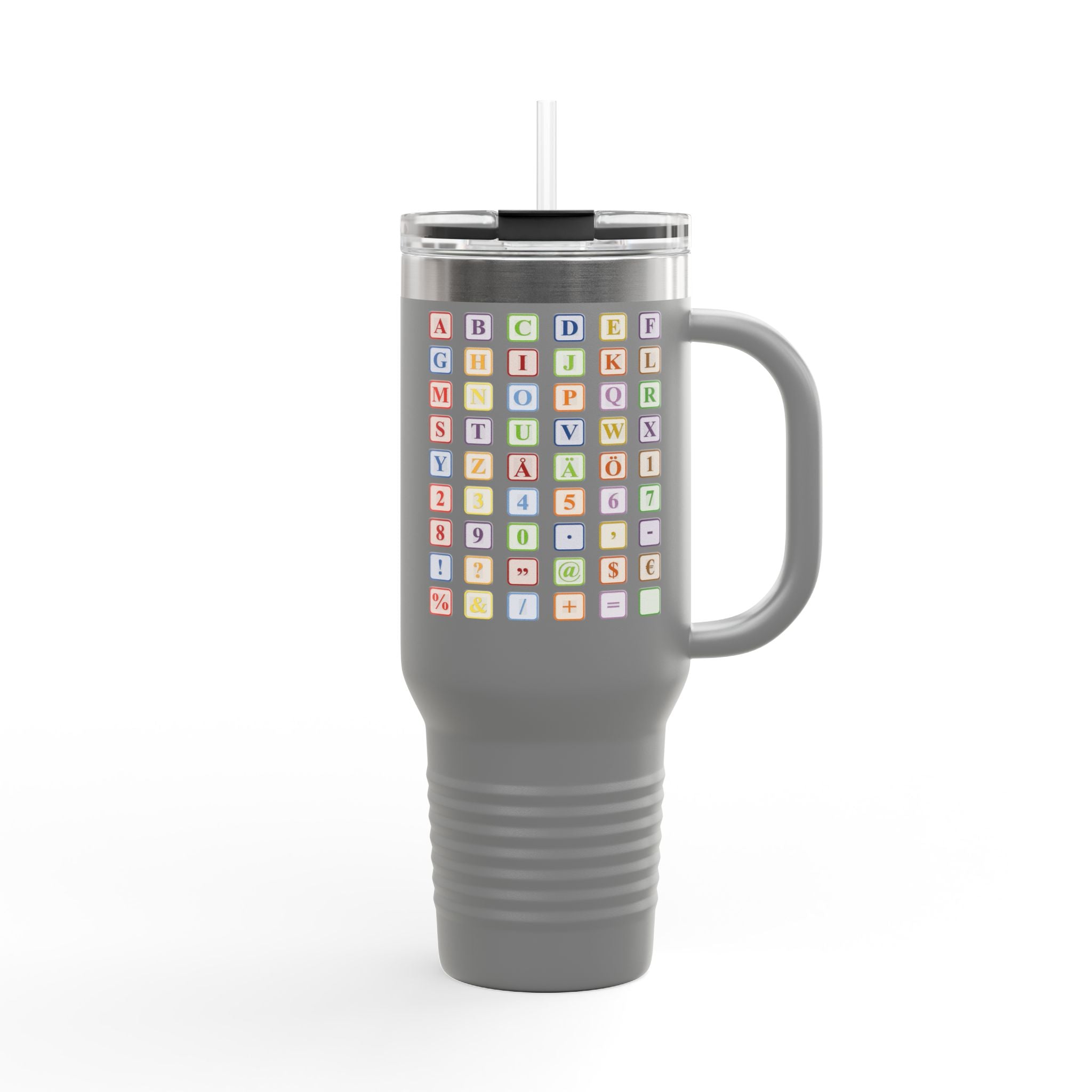 Pastel Baby Blocks Alphabet, Travel Mug