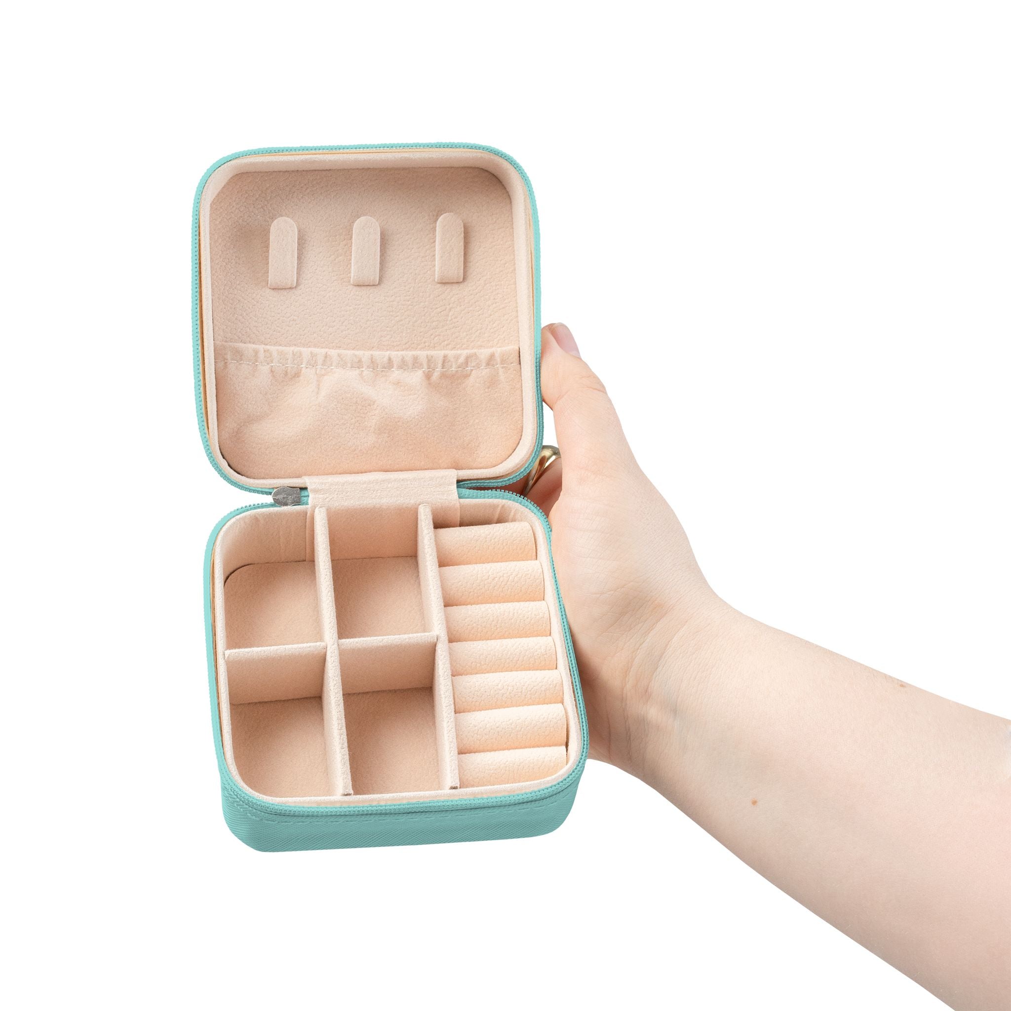 Gold Letter Y Monogram Jewelry Travel Case | Compact Necklace Ring Organizer