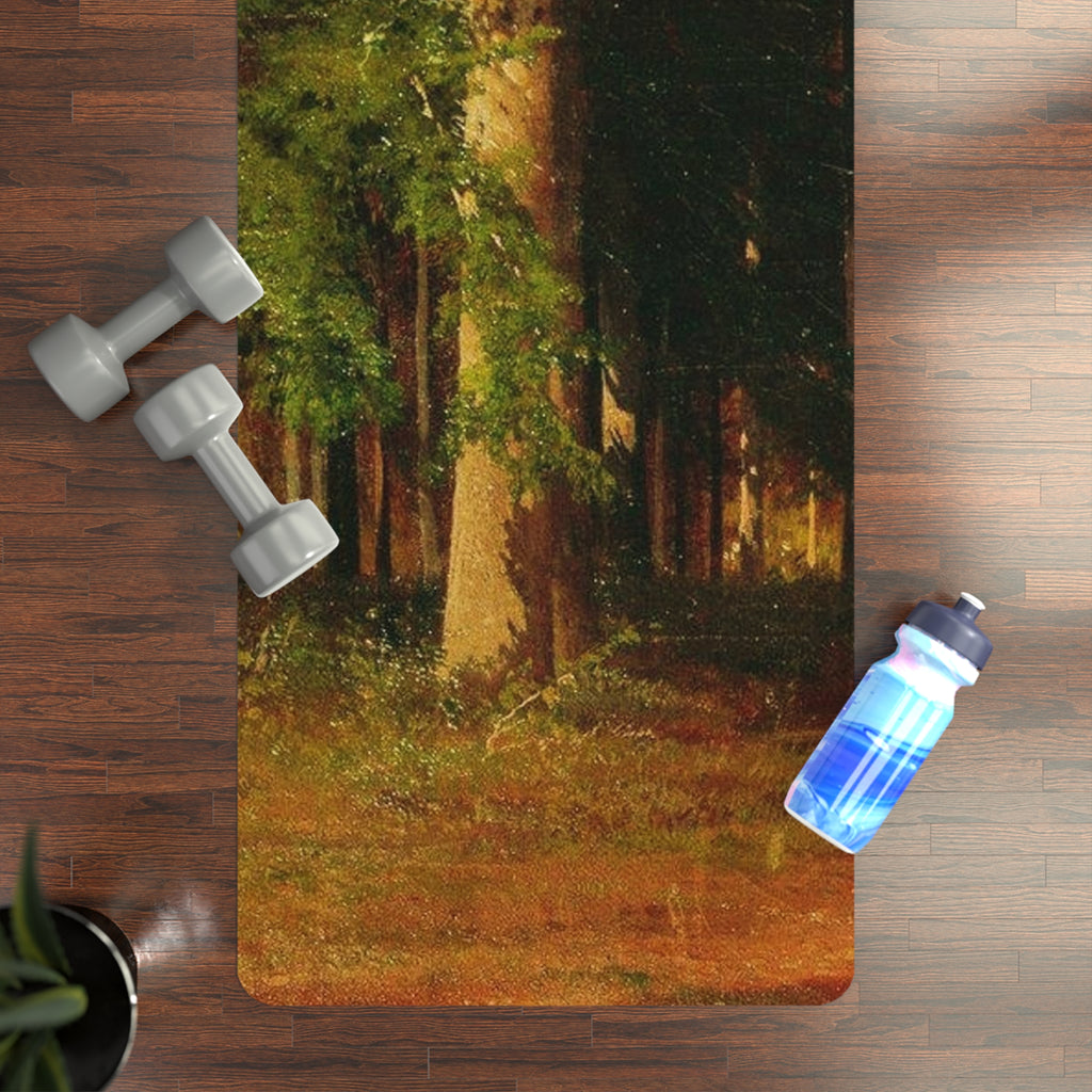 Forest Landscape Rubber Yoga Mat | Woodland Tree Scene