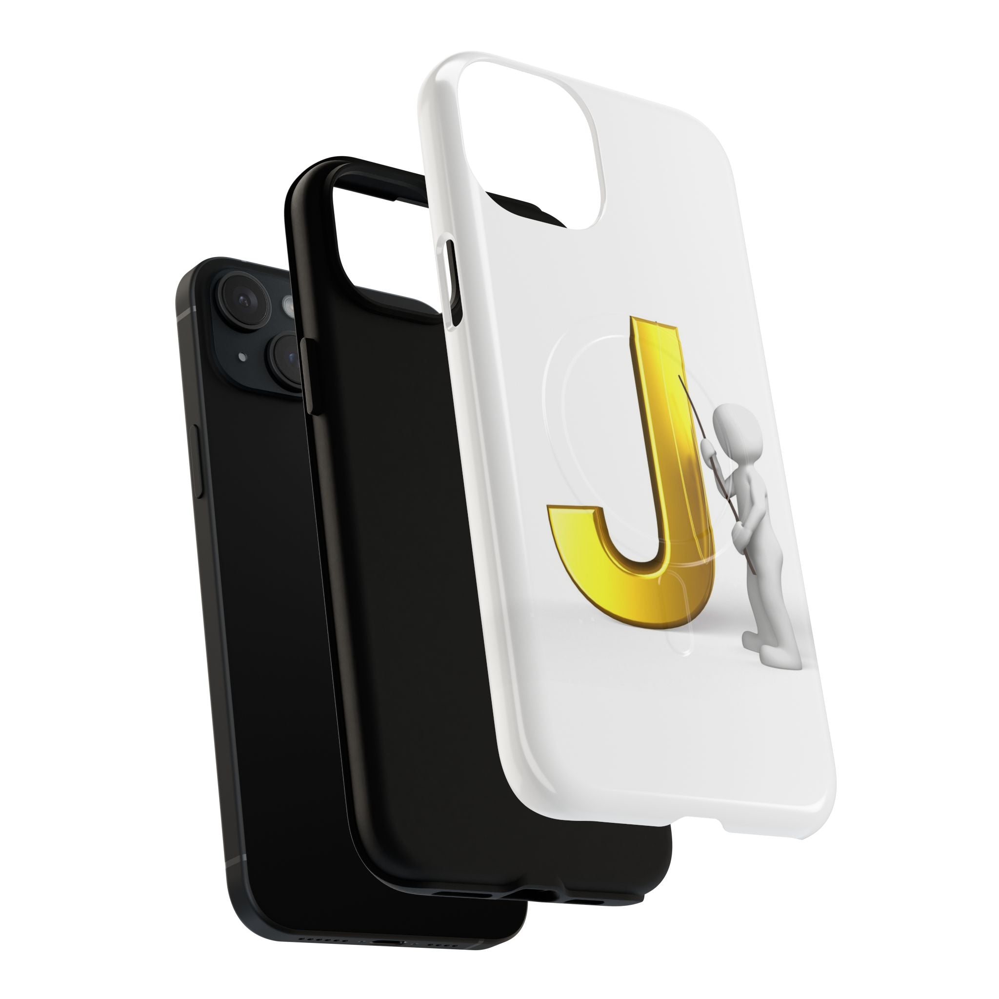 Gold Letter J with Painter Figure Phone Case | Tough Magnetic Case