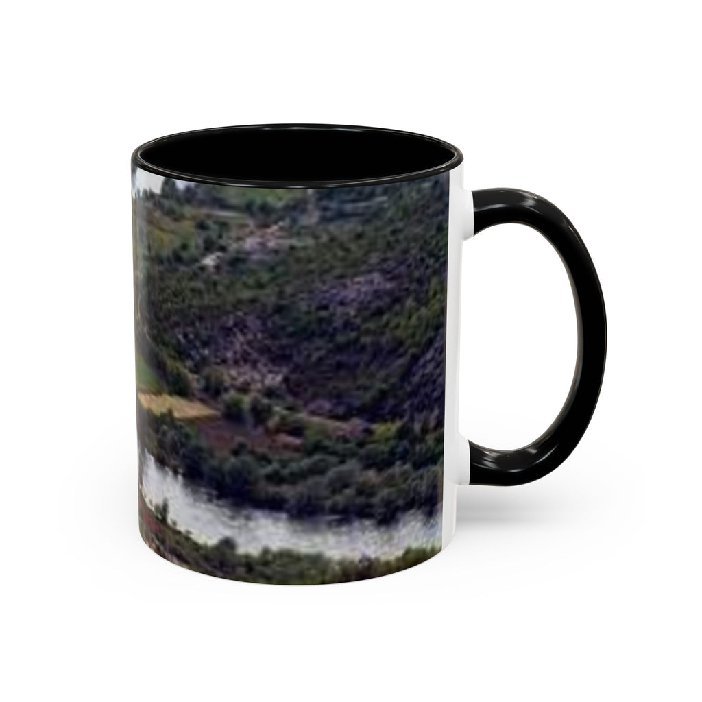 Riverside Landscape Coffee Mug | Accent Black Handle and Rim