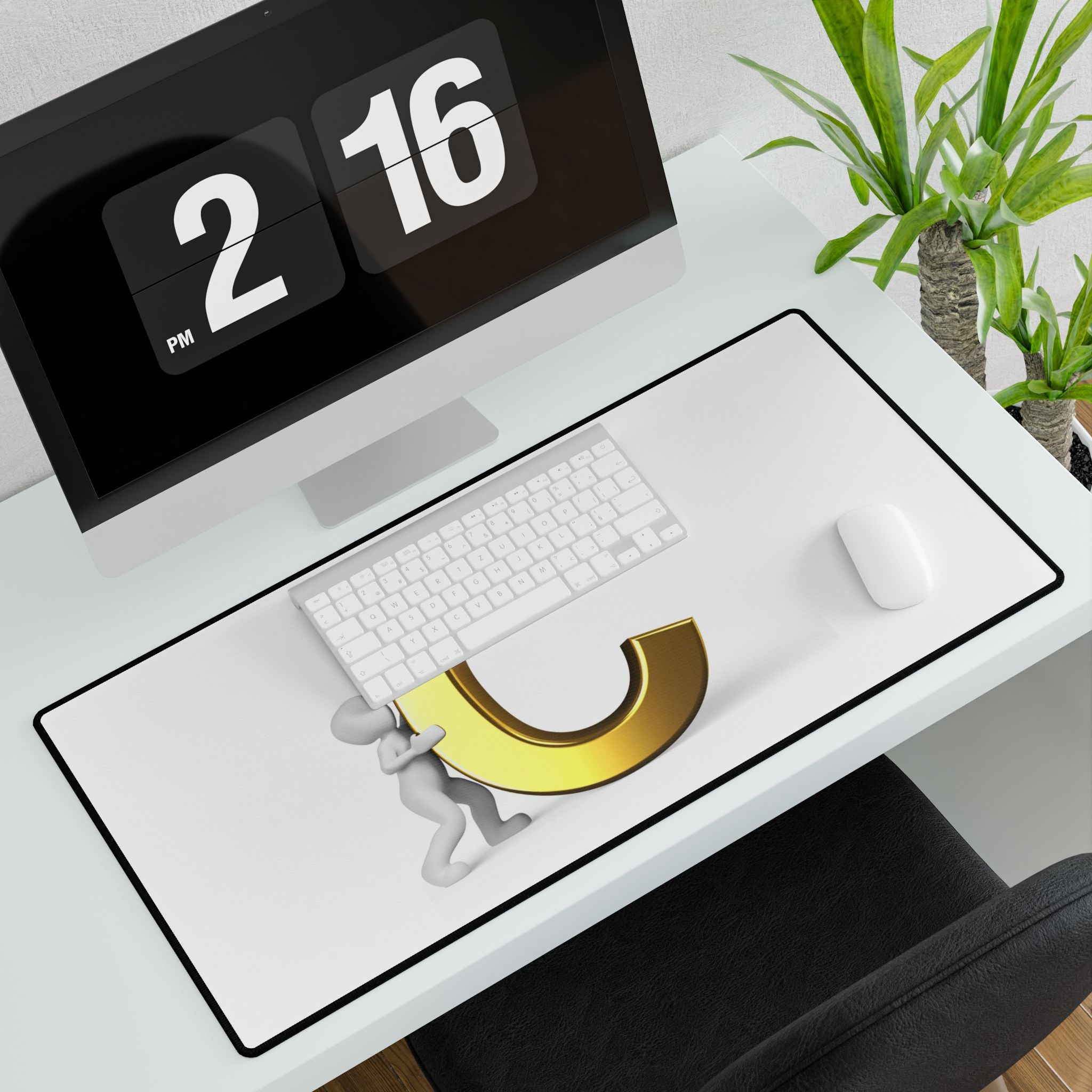 Golden Letter C desk mat | Initial C mouse pad desk mat