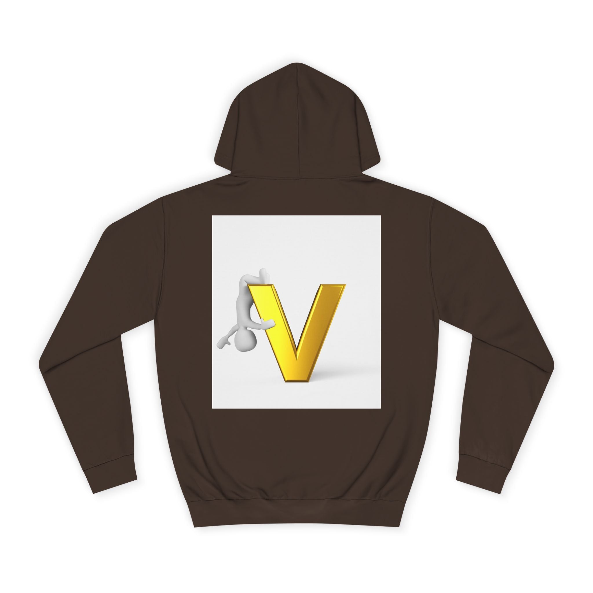 3D Gold Letter V Hoodie | Letter V Initial Sweatshirt