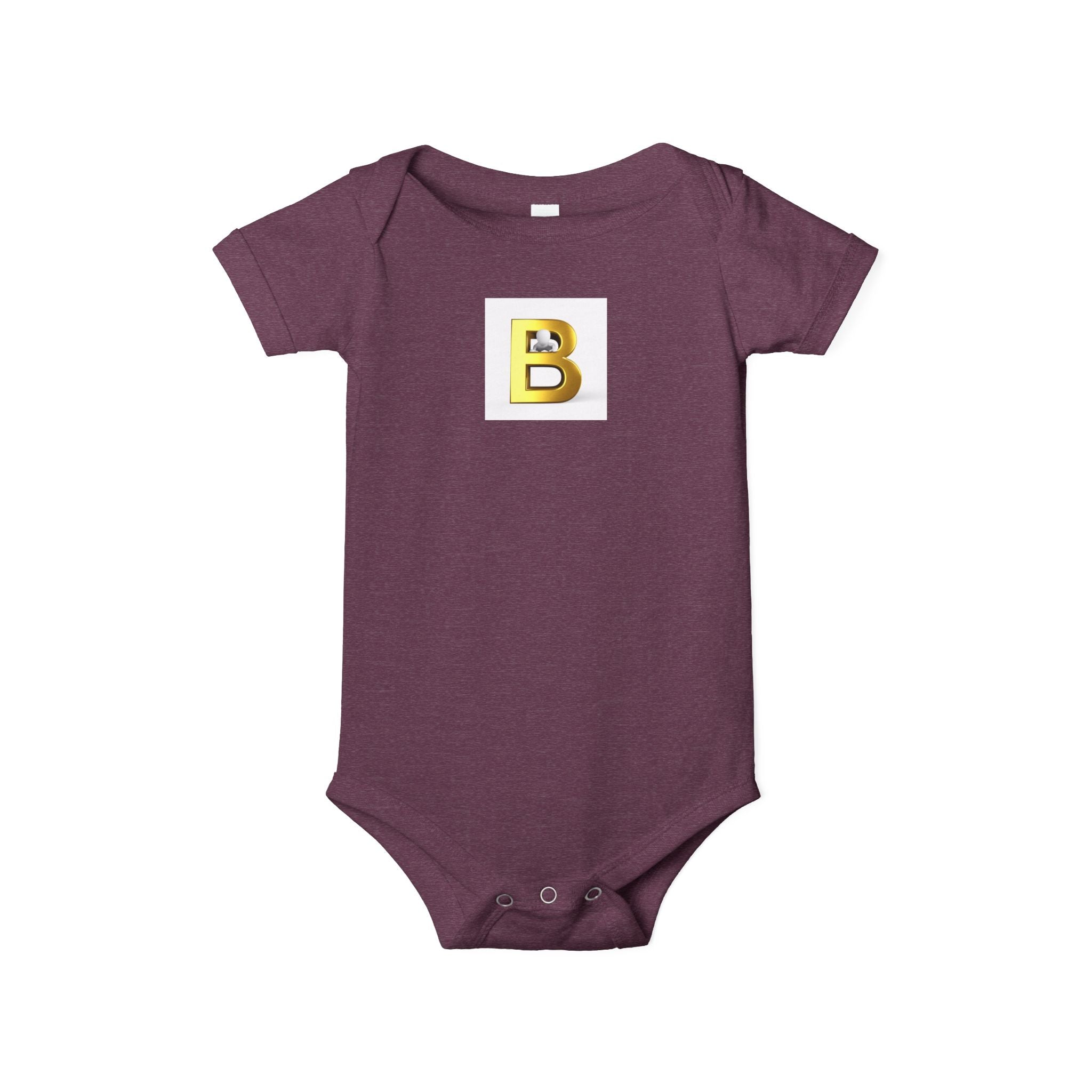 Body de bébé en jersey avec lettre B dorée | Combinaison une pièce pour nourrisson