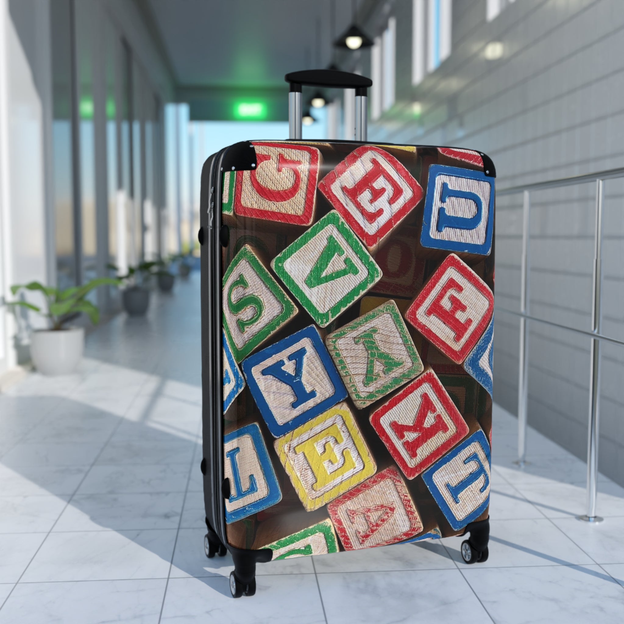 Colorful Alphabet Blocks Suitcase | Kids Luggage, Educational Toy Pattern