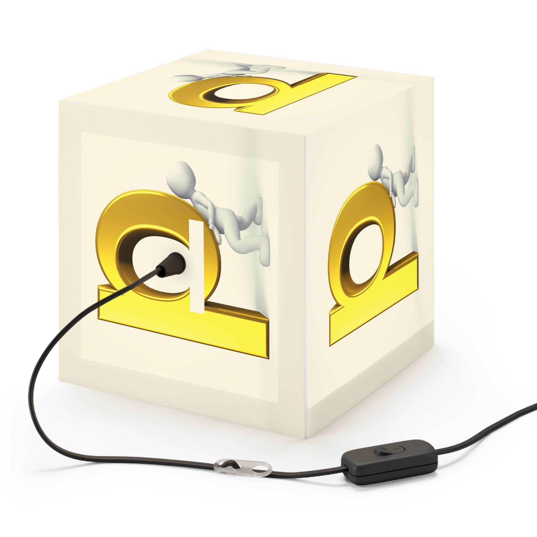 3D Gold Letter P Light Cube Lamp | Room Decor, Hanging Pendant