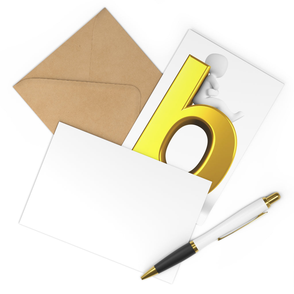 Gold Letter B Postcards | 7 Pack Alphabet Stationery